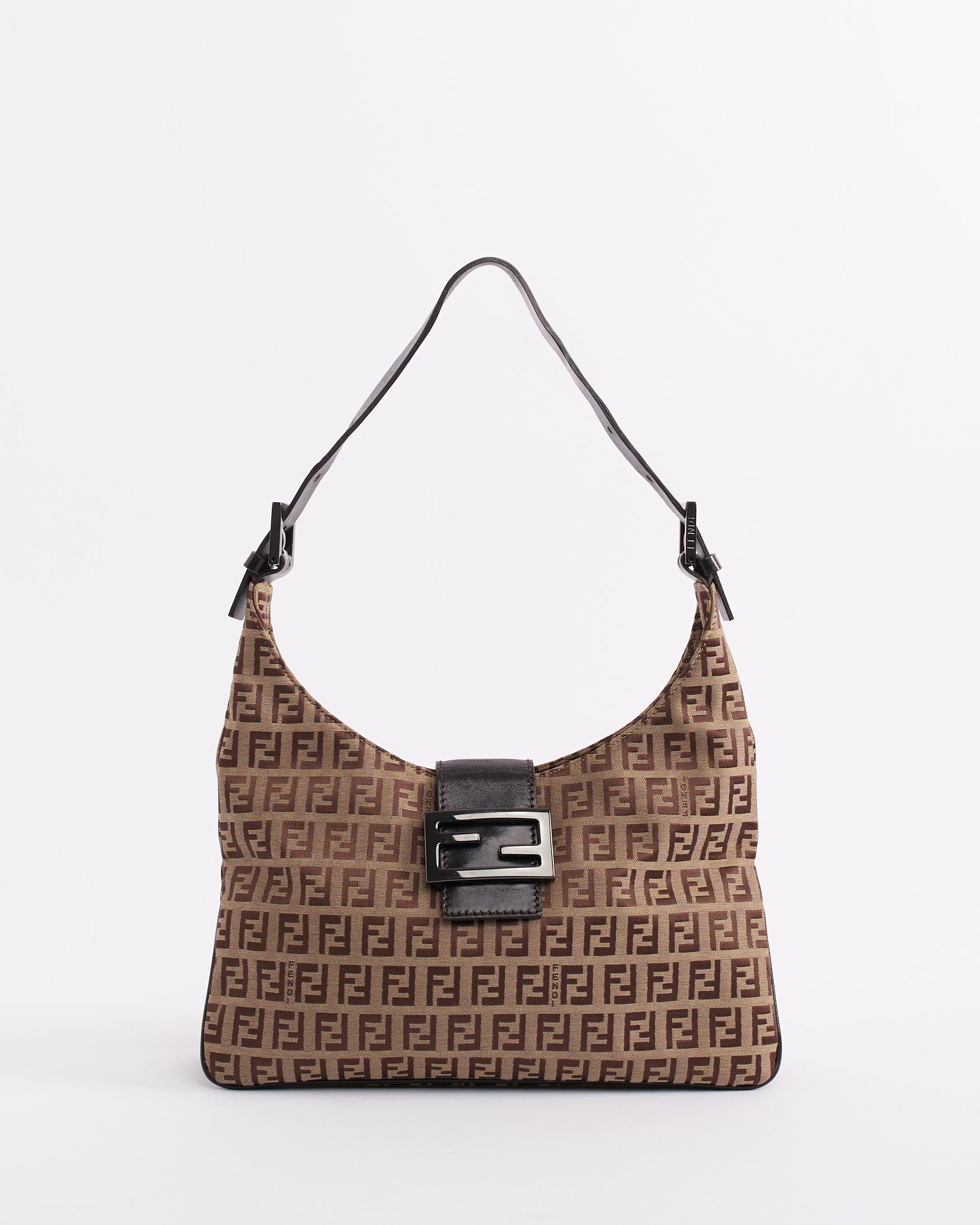 FENDI 1990’S ZUCCHINO CANVAS MONOGRAM SHOULDER BAG
