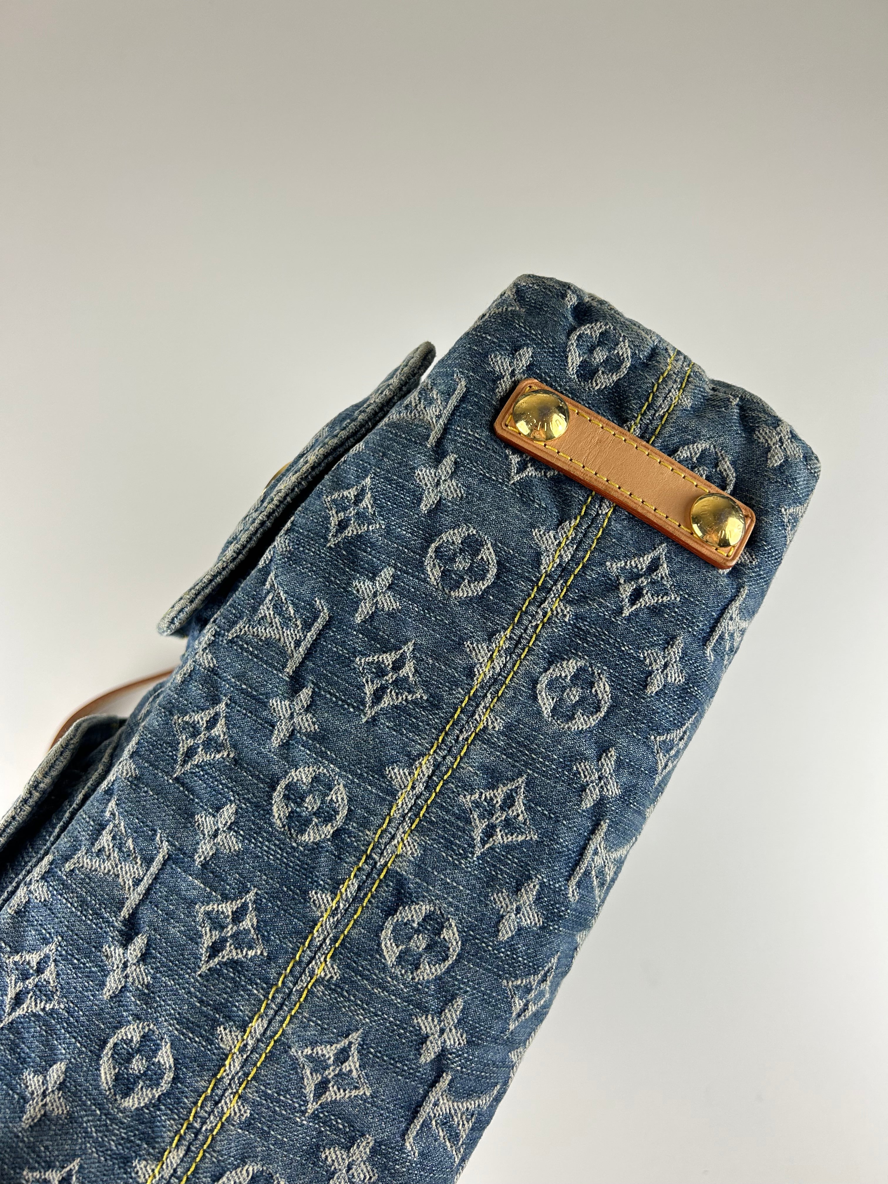 LOUIS VUITTON 2006 DENIM BAGGY MONOGRAM SHOULDER BAG
