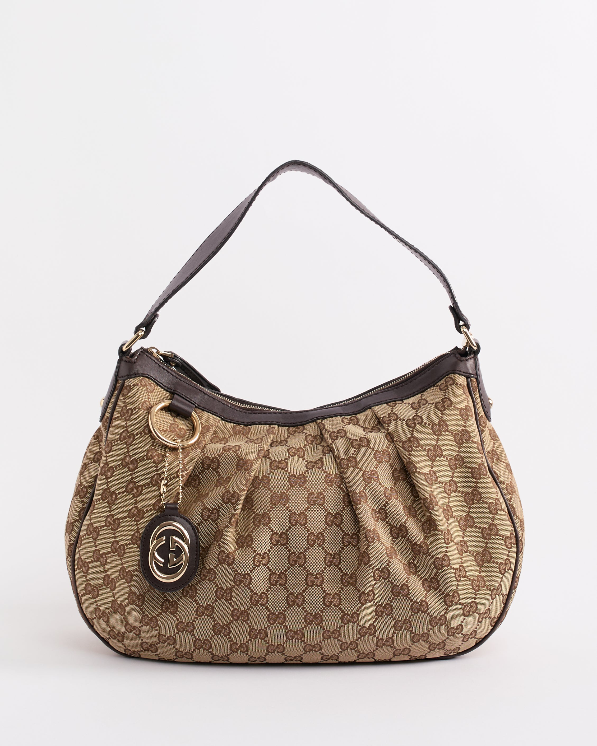 GUCCI 2000’S SUKEY CANVAS MONOGRAM SHOULDER BAG