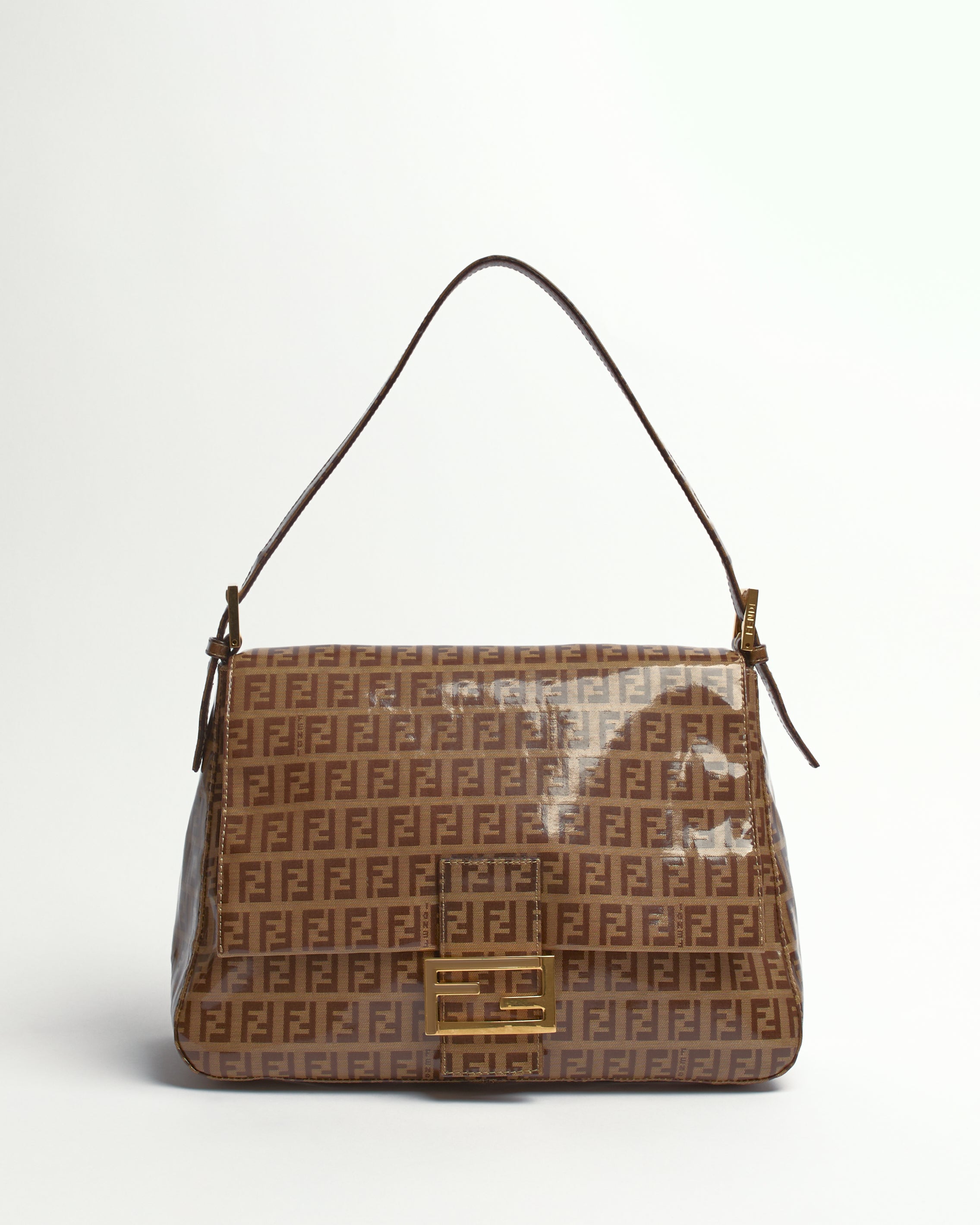 FENDI ZUCCHINO 1990'S PVC MAMMA BAGUETTE SHOULDER BAG