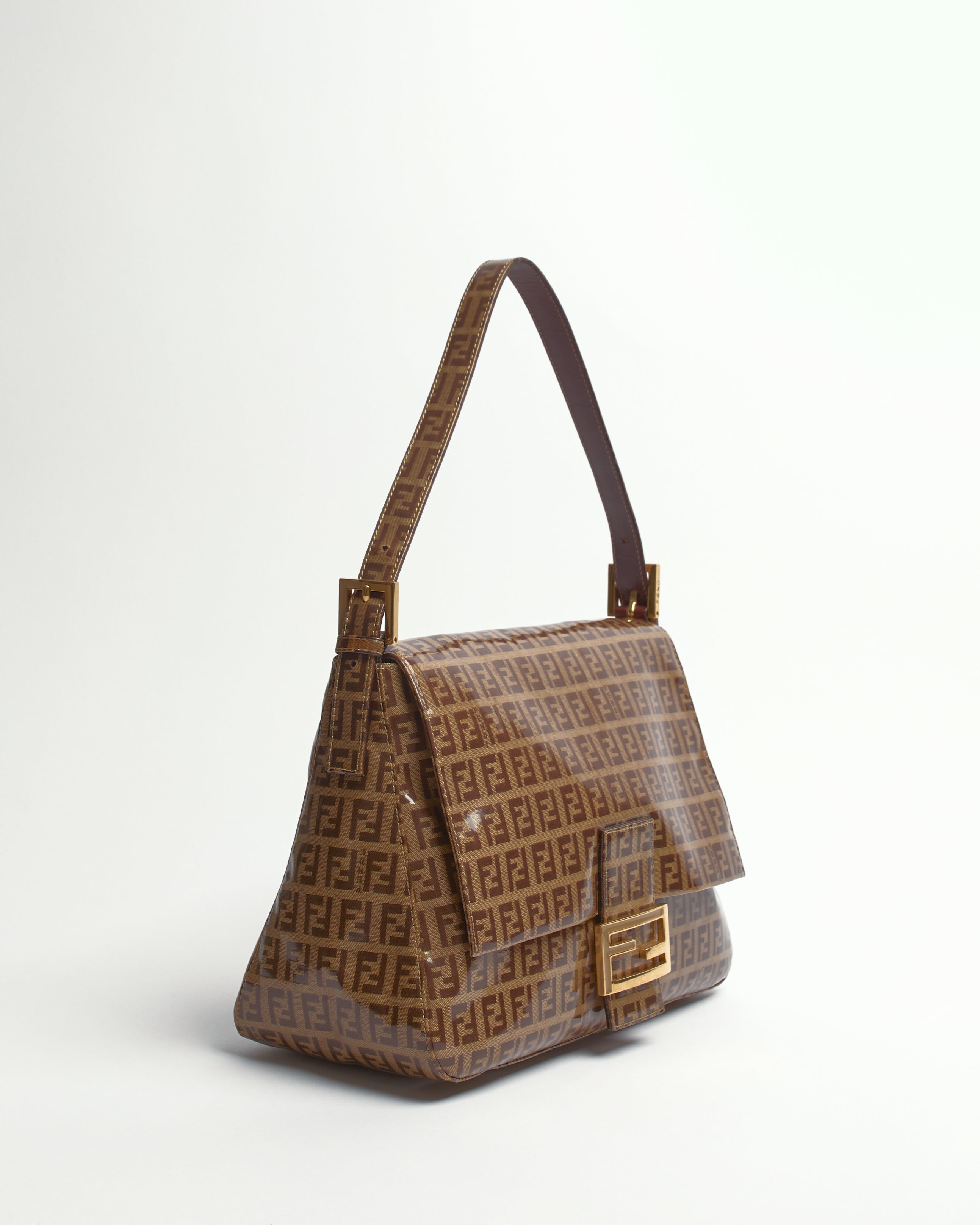 FENDI ZUCCHINO 1990'S PVC MAMMA BAGUETTE SHOULDER BAG