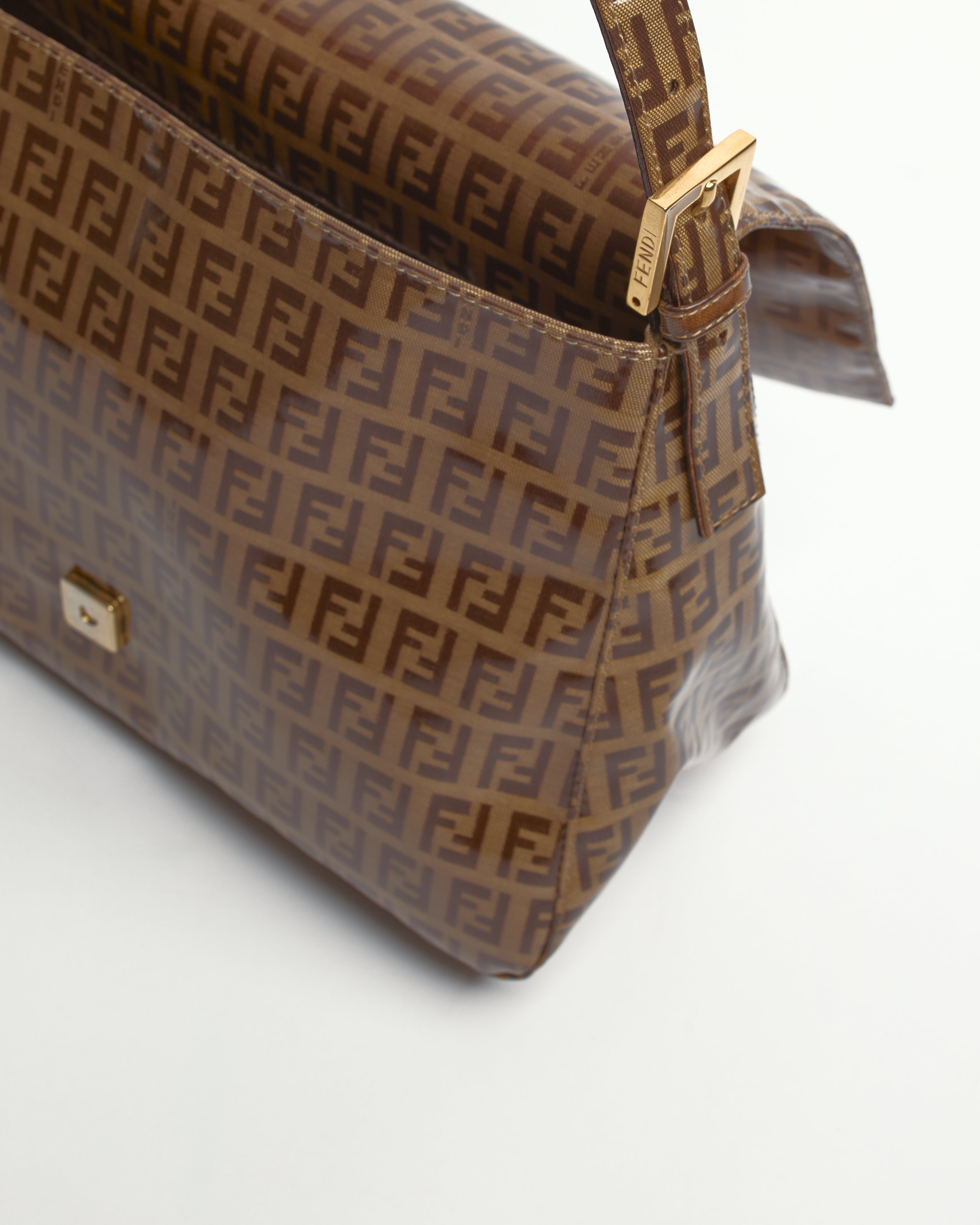 FENDI ZUCCHINO 1990'S PVC MAMMA BAGUETTE SHOULDER BAG