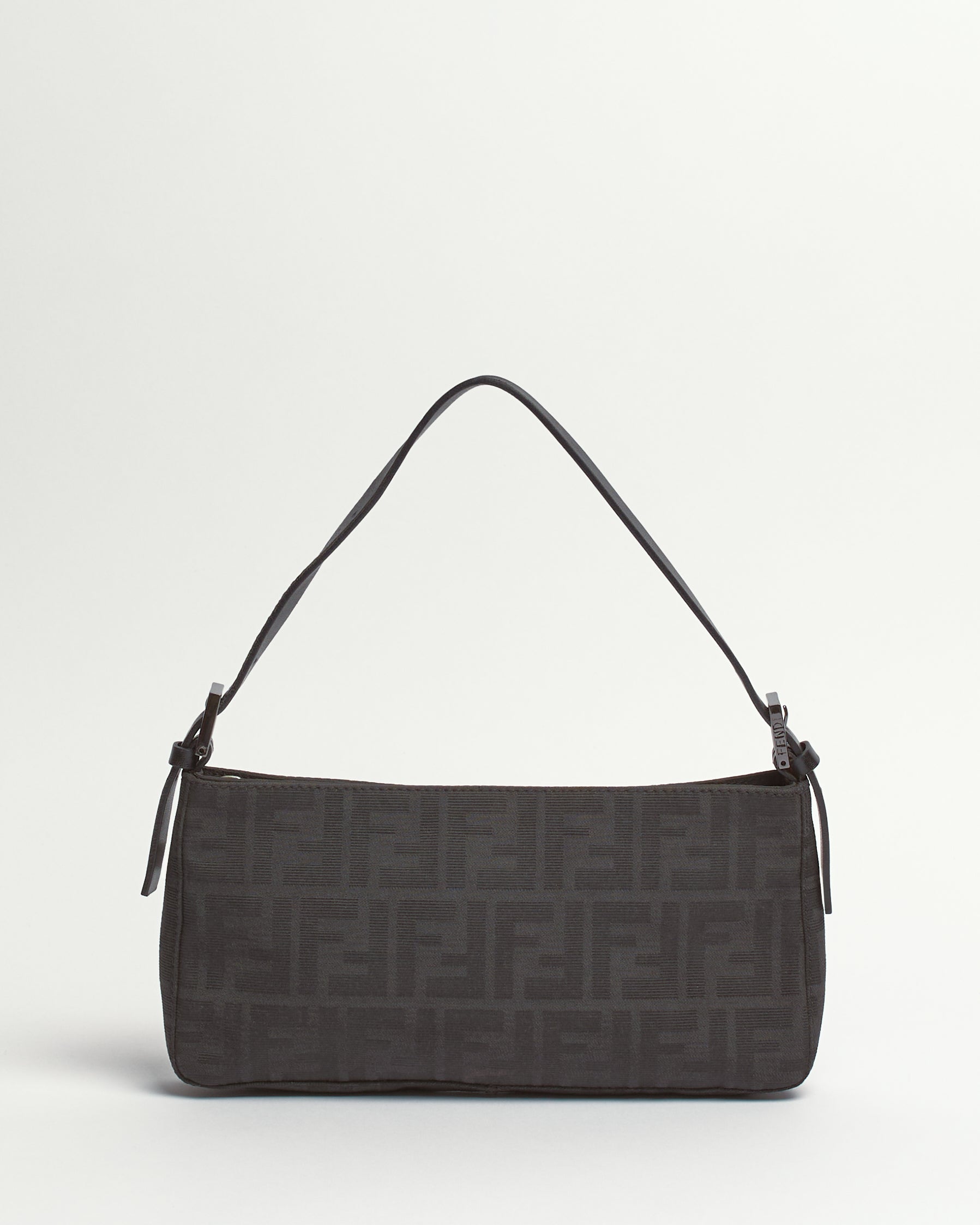 FENDI ZUCCA 1990'S BLACK BAGUETTE SHOULDER BAG
