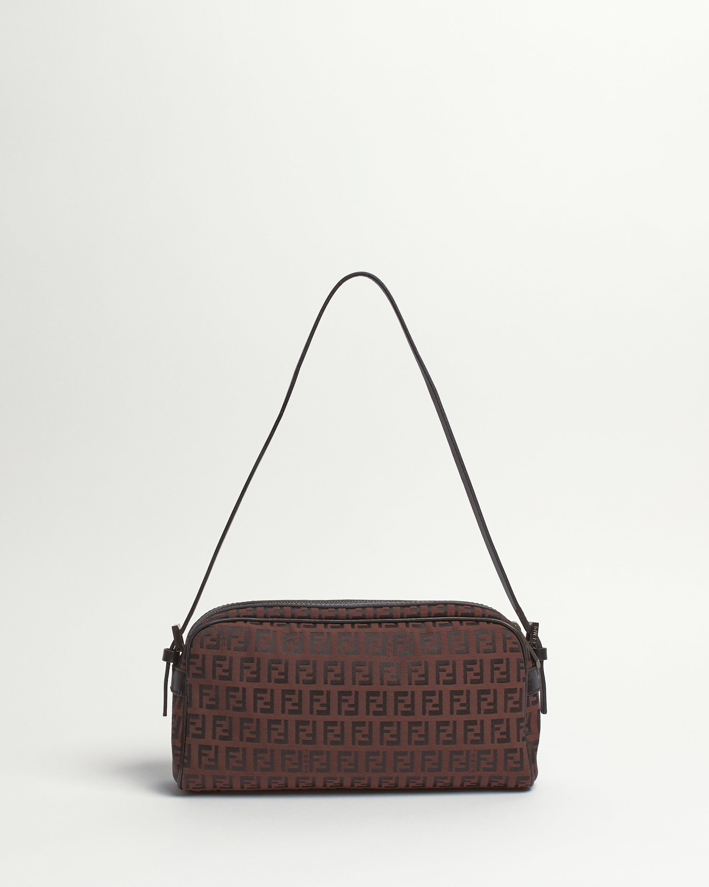 FENDI ZUCCHINO 2000'S BROWN BAGUETTE SHOULDER BAG