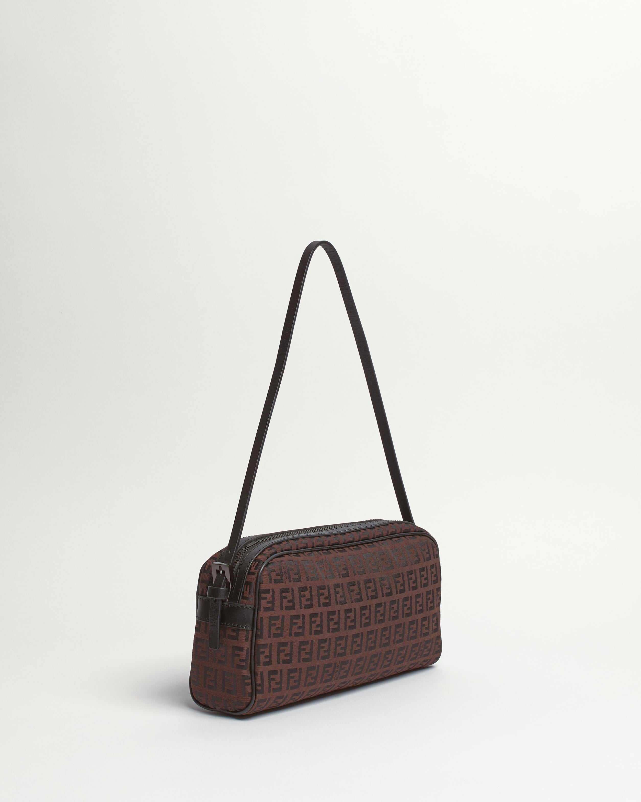 FENDI ZUCCHINO 2000'S BROWN BAGUETTE SHOULDER BAG
