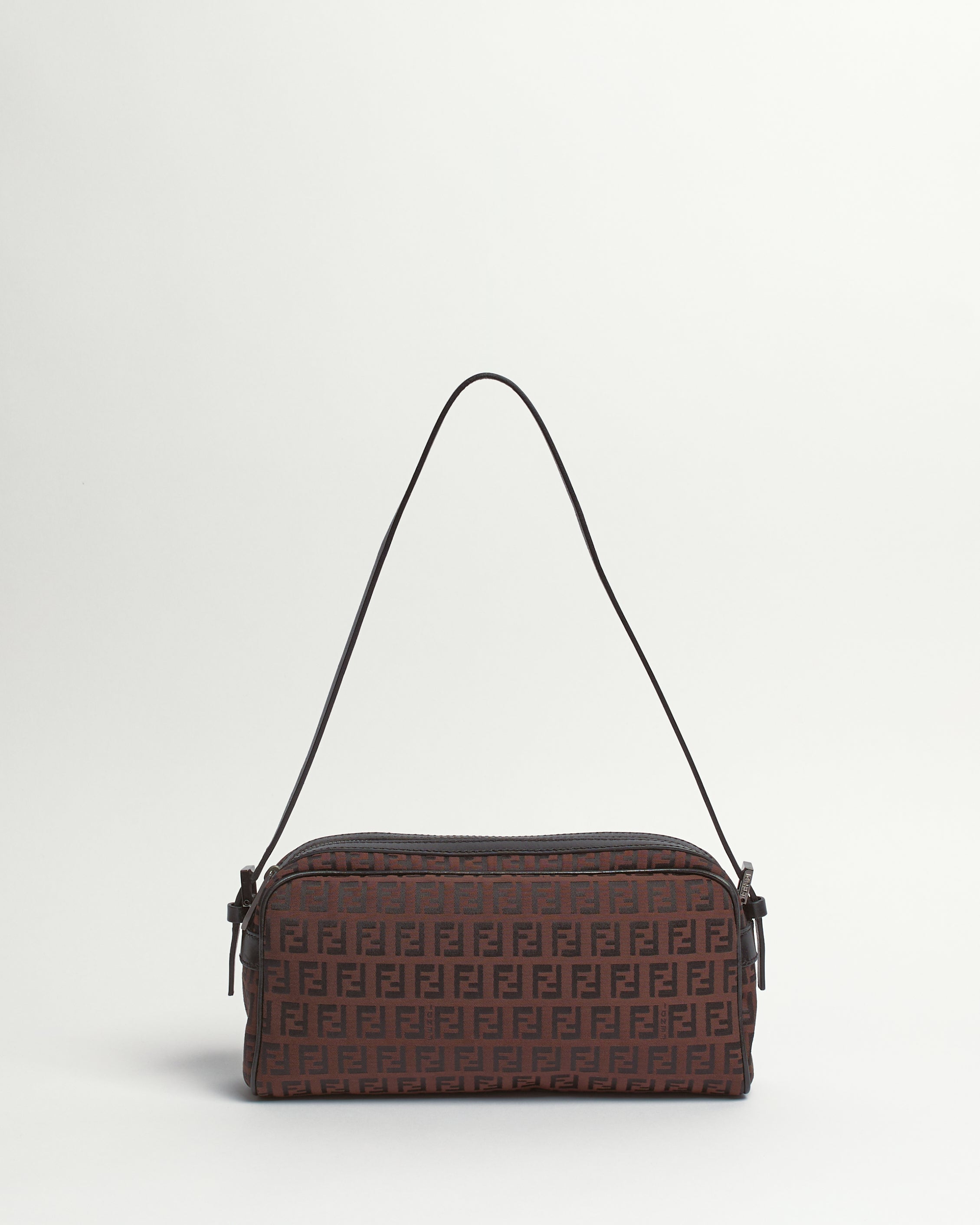 FENDI ZUCCHINO 2000'S BROWN BAGUETTE SHOULDER BAG