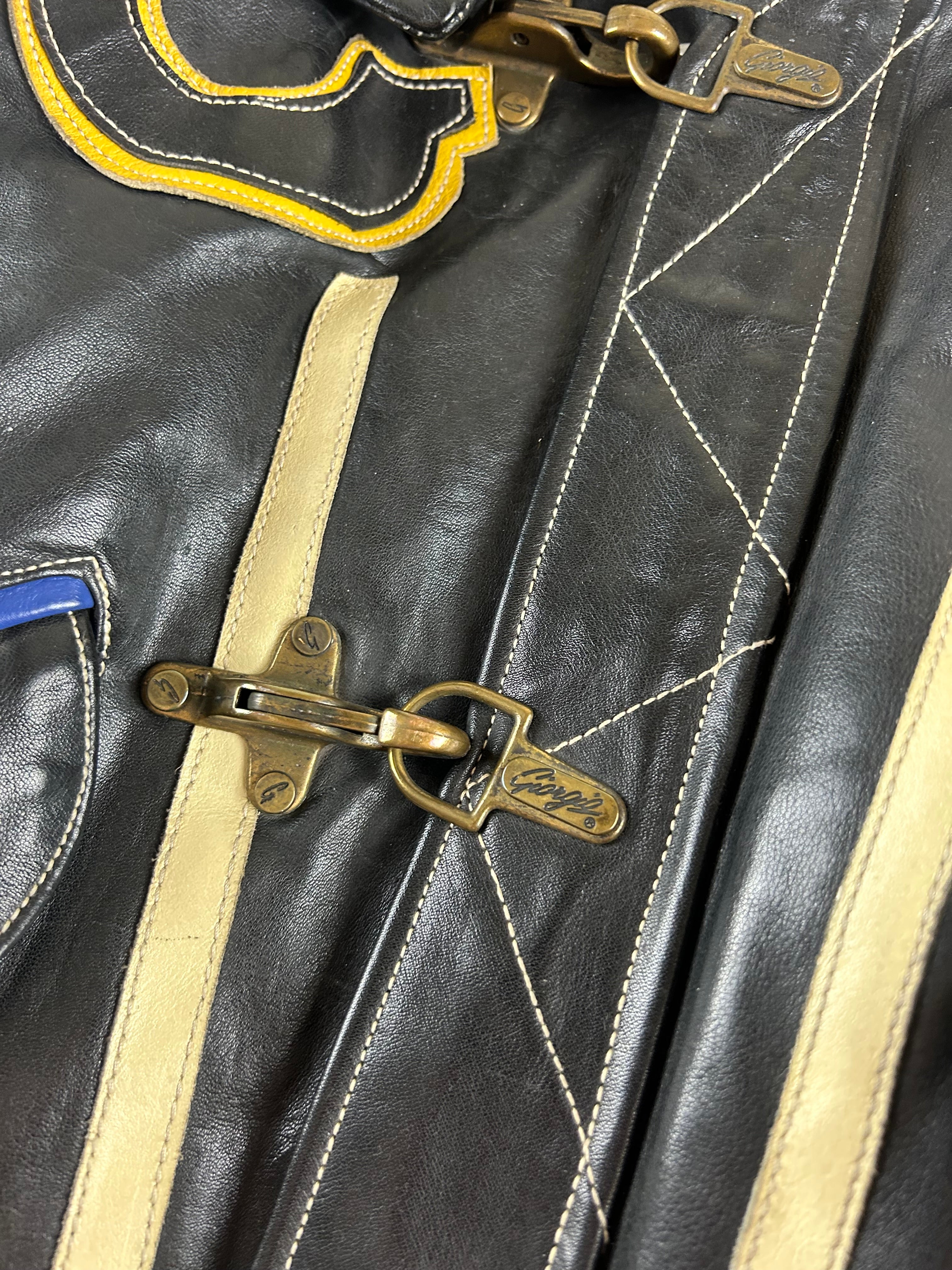 GIORGIO’S 1990'S CONVERTIBLE CLASP DETAIL LEATHER BIKER JACKET [M]