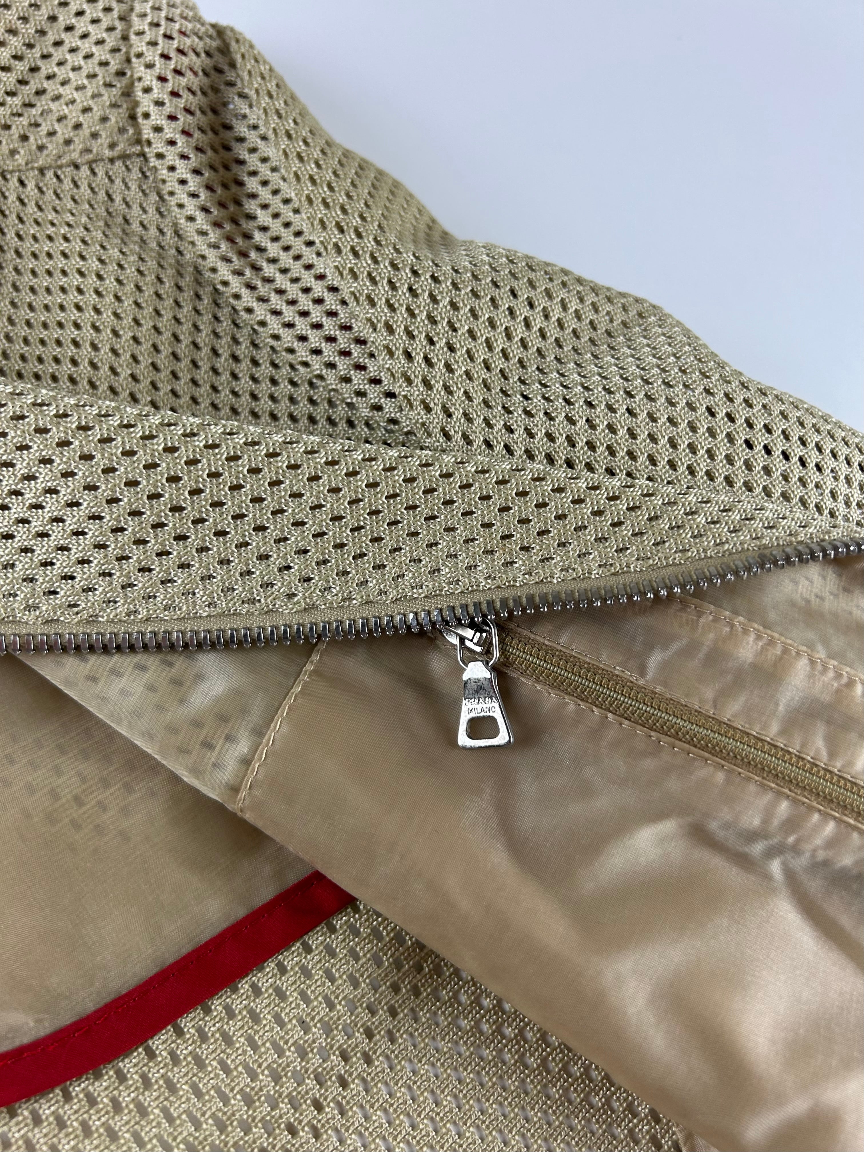 PRADA SPORT 2000'S PERFORATED BIKER JACKET [S]