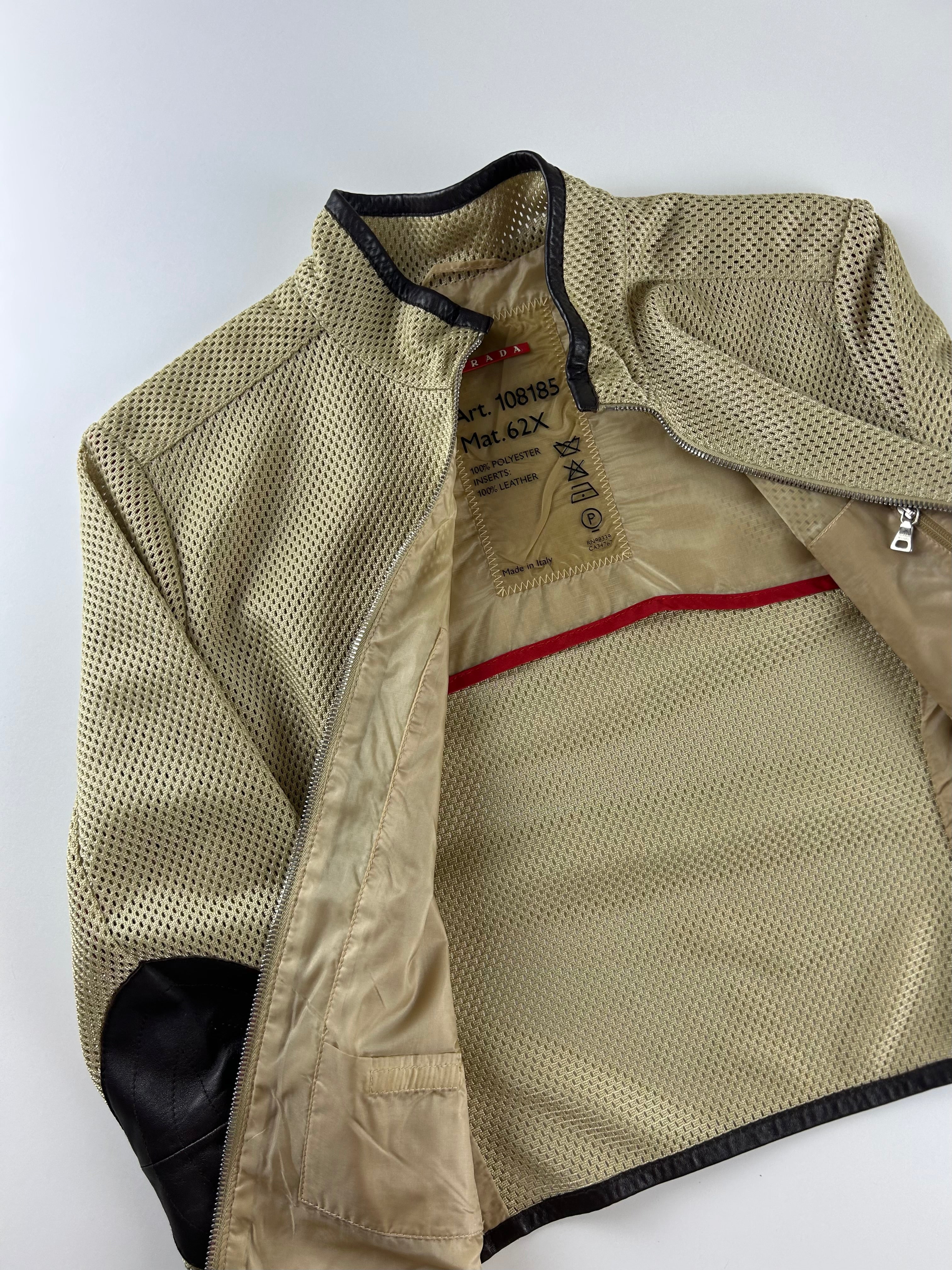 PRADA SPORT 2000'S PERFORATED BIKER JACKET [S]
