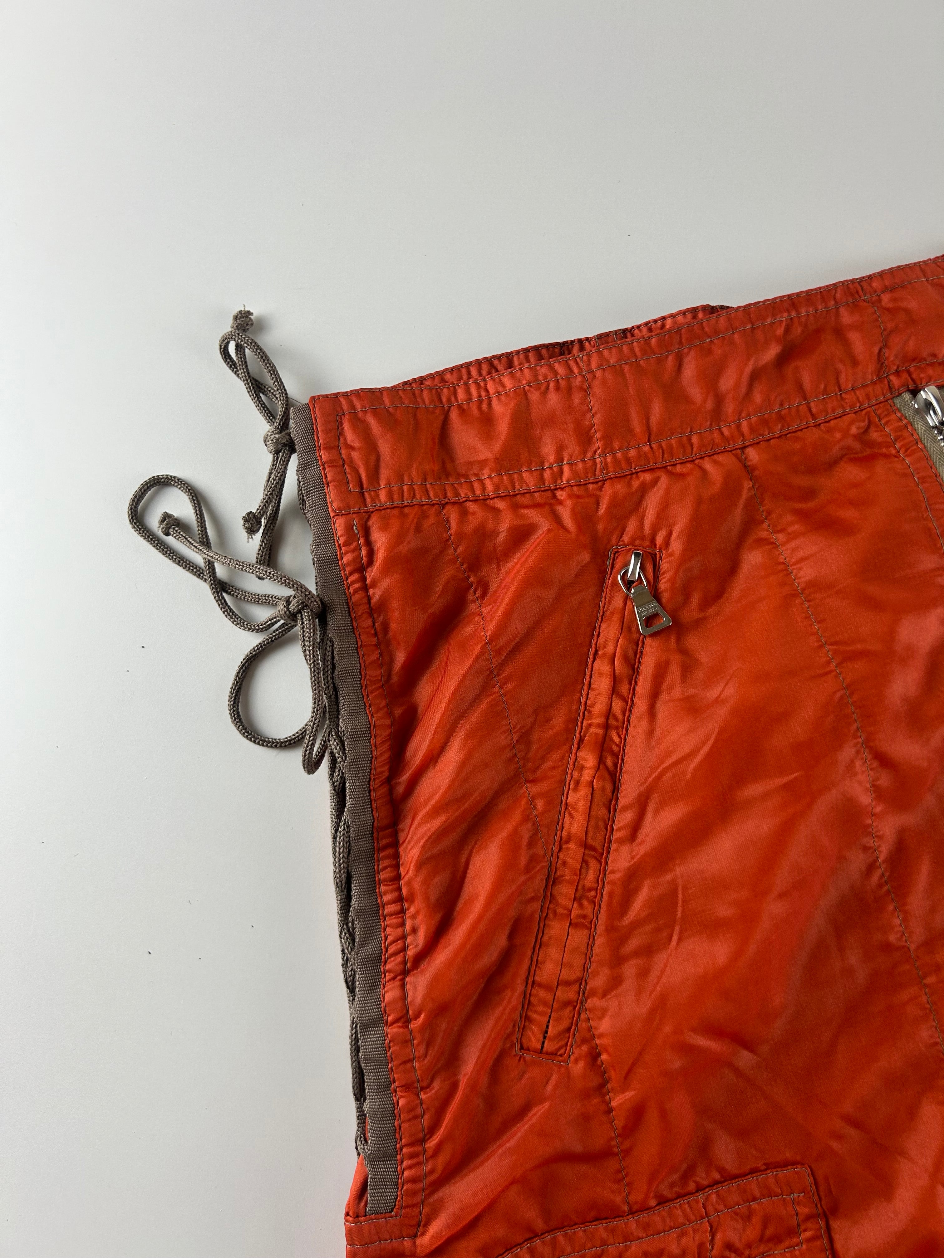 PRADA SPORT SS2000 NYLON MULTIZIP MIDID SKIRT [M]