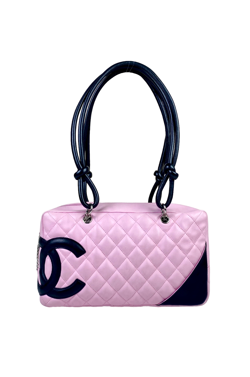 CHANEL 2004 CAMBON LIGNE BOWLER QUILTED LEATHER SHOULDER BAG