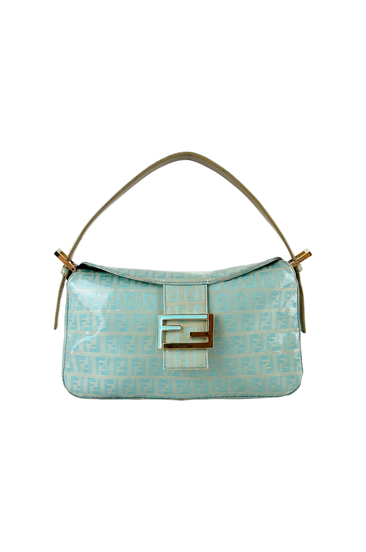 FENDI ZUCCA 1990’S MONOGRAM PATENT LEATHER CANVAS SHOULDER BAG