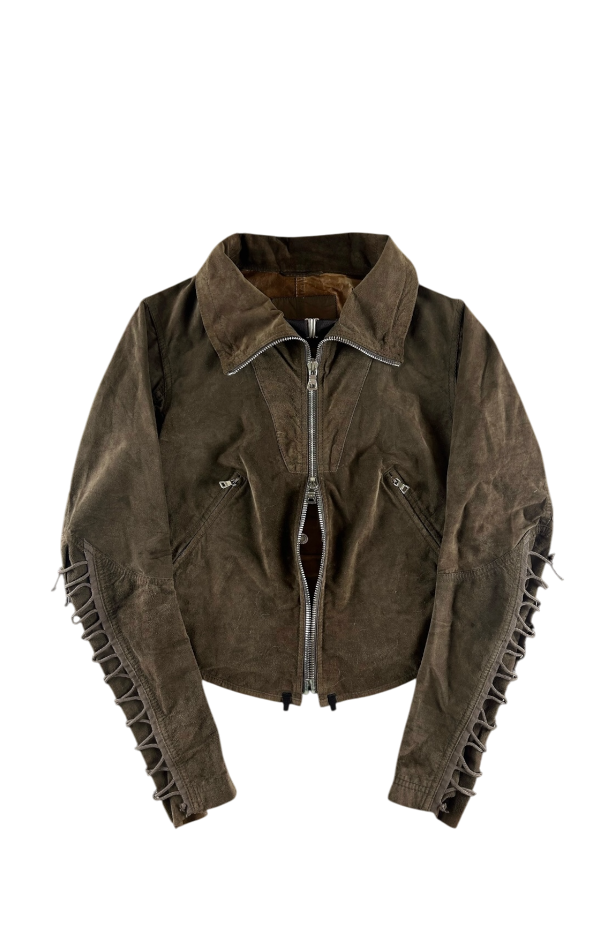 PRADA SPORT 2000'S SUEDE LACE UP BIKER JACKET [S]