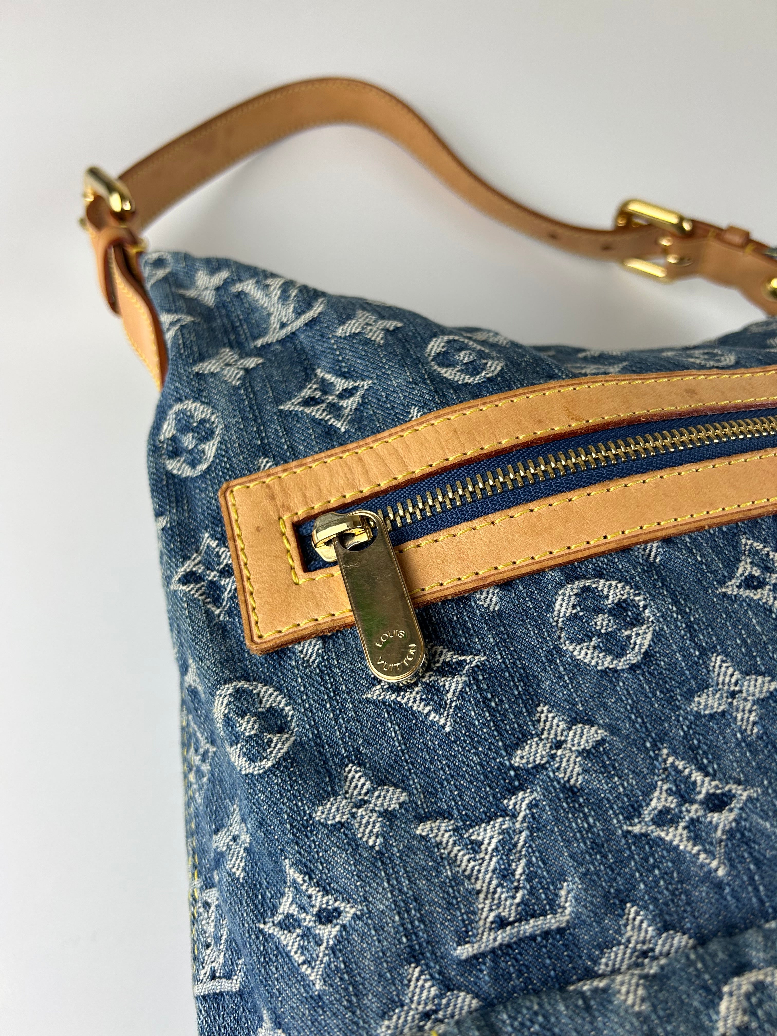 LOUIS VUITTON 2006 DENIM BAGGY MONOGRAM SHOULDER BAG