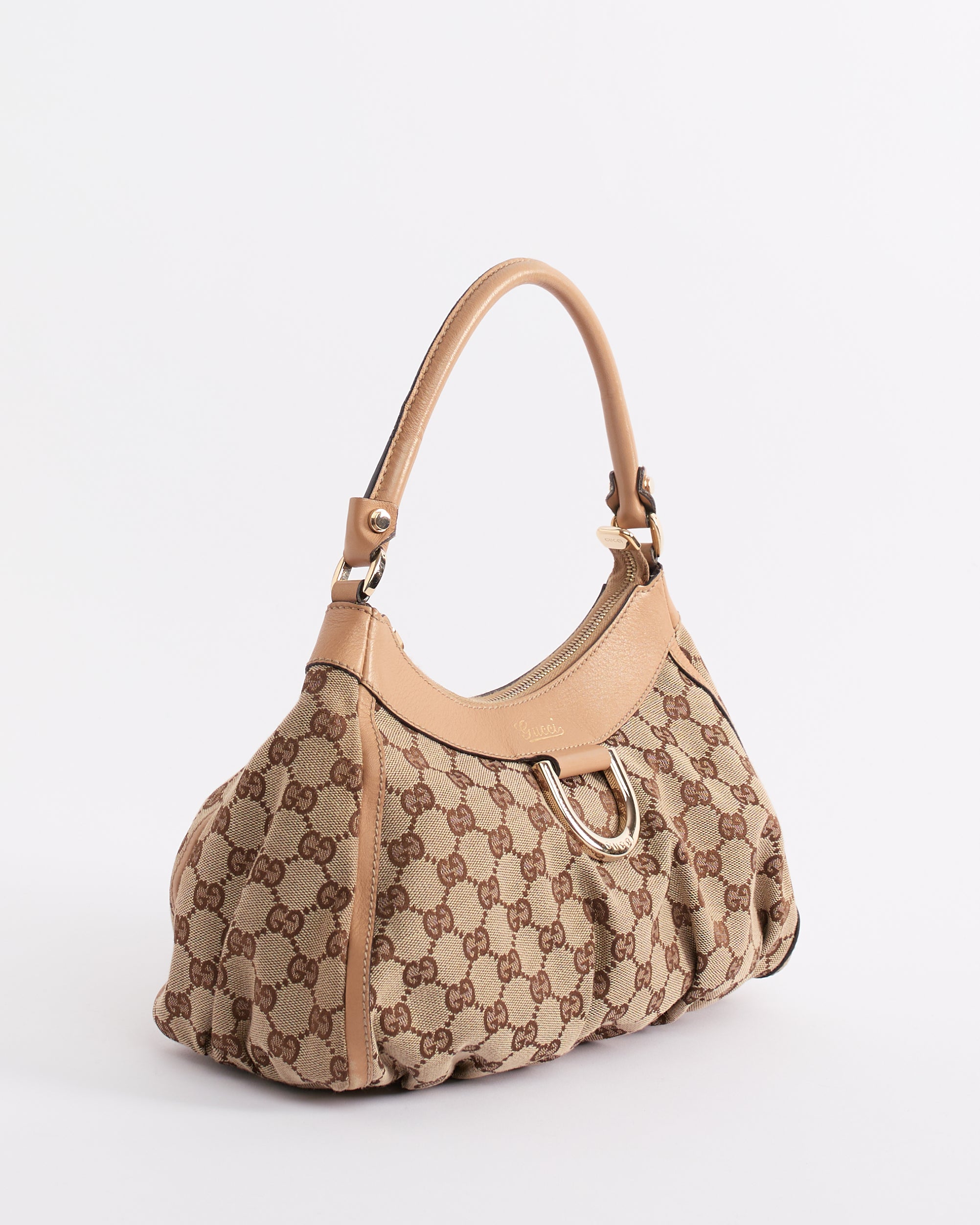 GUCCI 2004 ABBEY D-RING TAUPE SHOULDER BAG