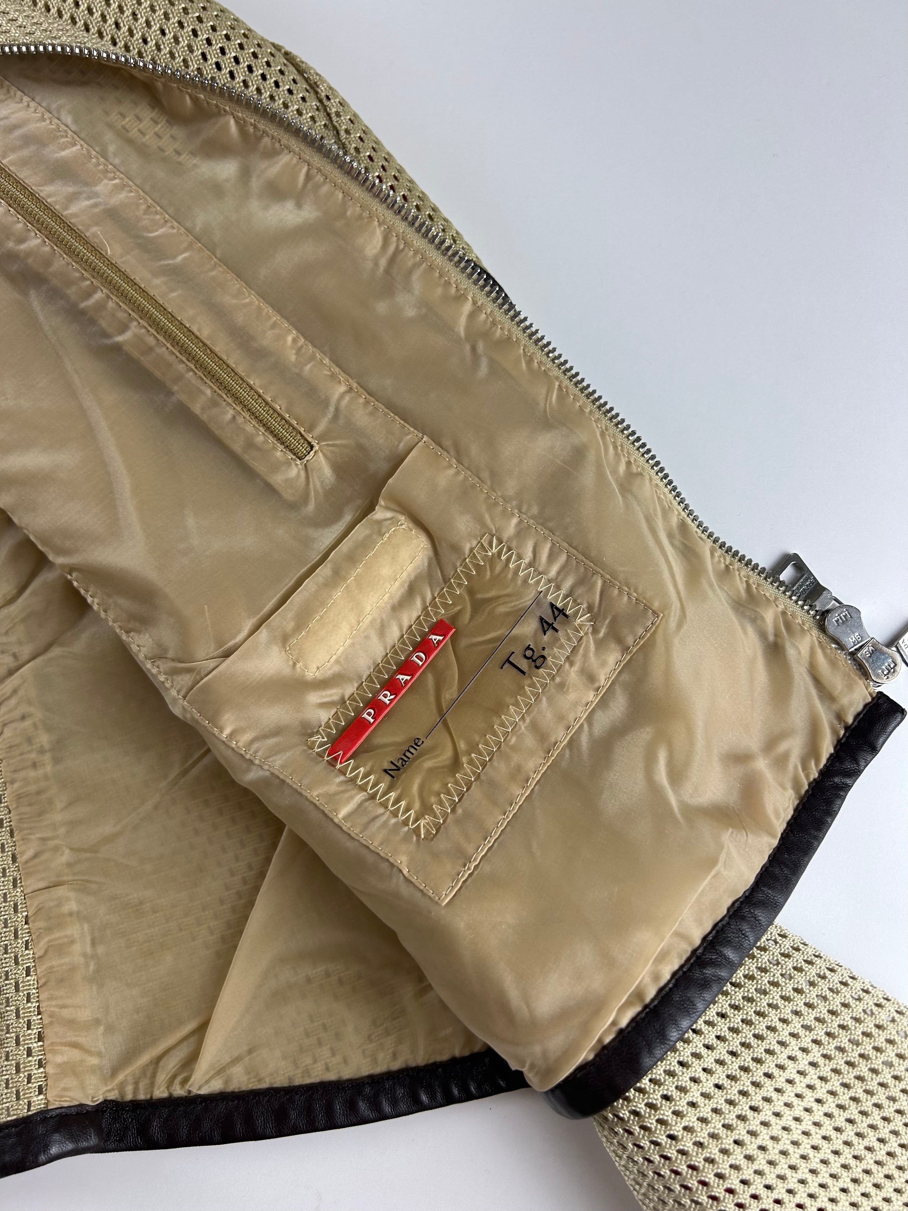 PRADA SPORT 2000'S PERFORATED BIKER JACKET [S]