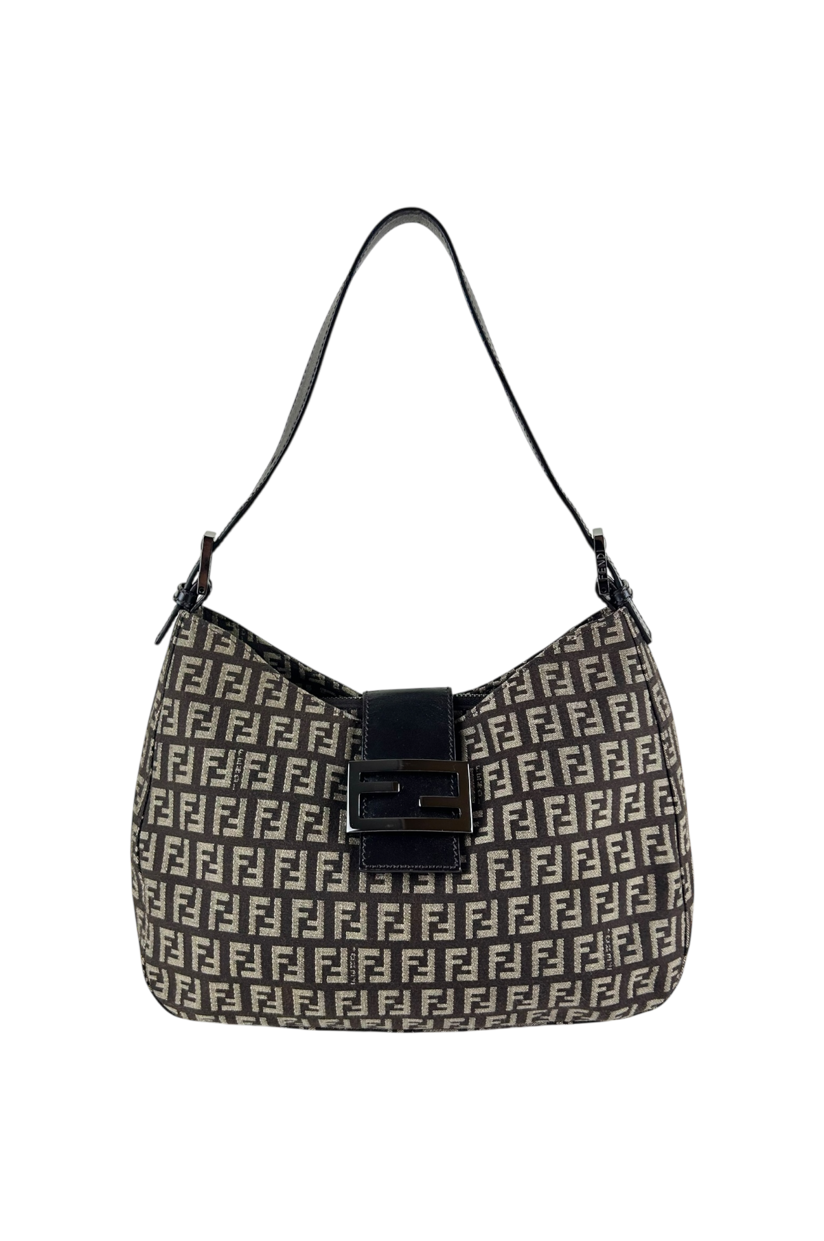 FENDI 2000’S ZUCCHINO CANVAS BAGUETTE SHOULDER BAG