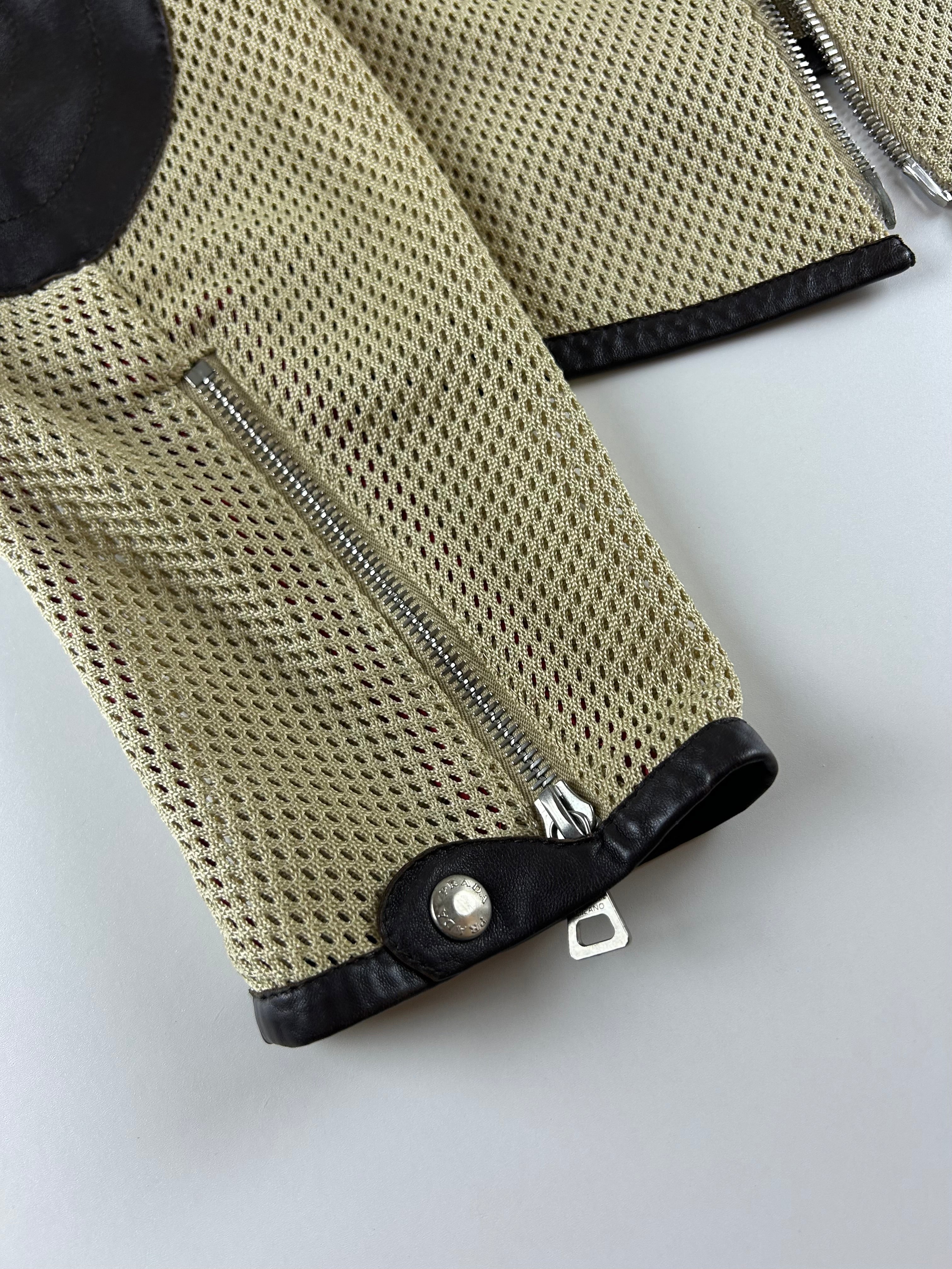 PRADA SPORT 2000'S PERFORATED BIKER JACKET [S]