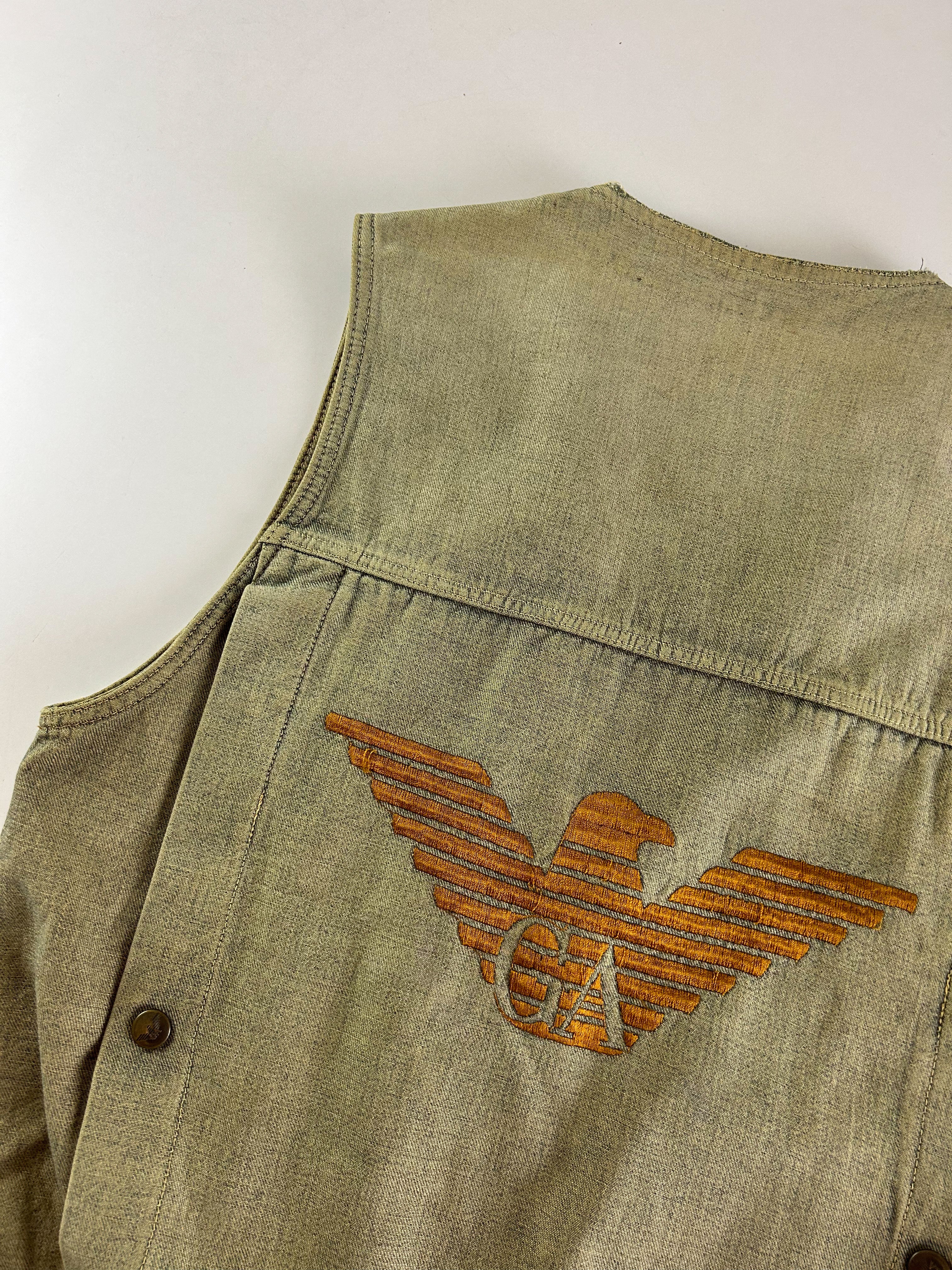 GIORGIO ARMANI 1980'S BACK LOGO VEST [M]