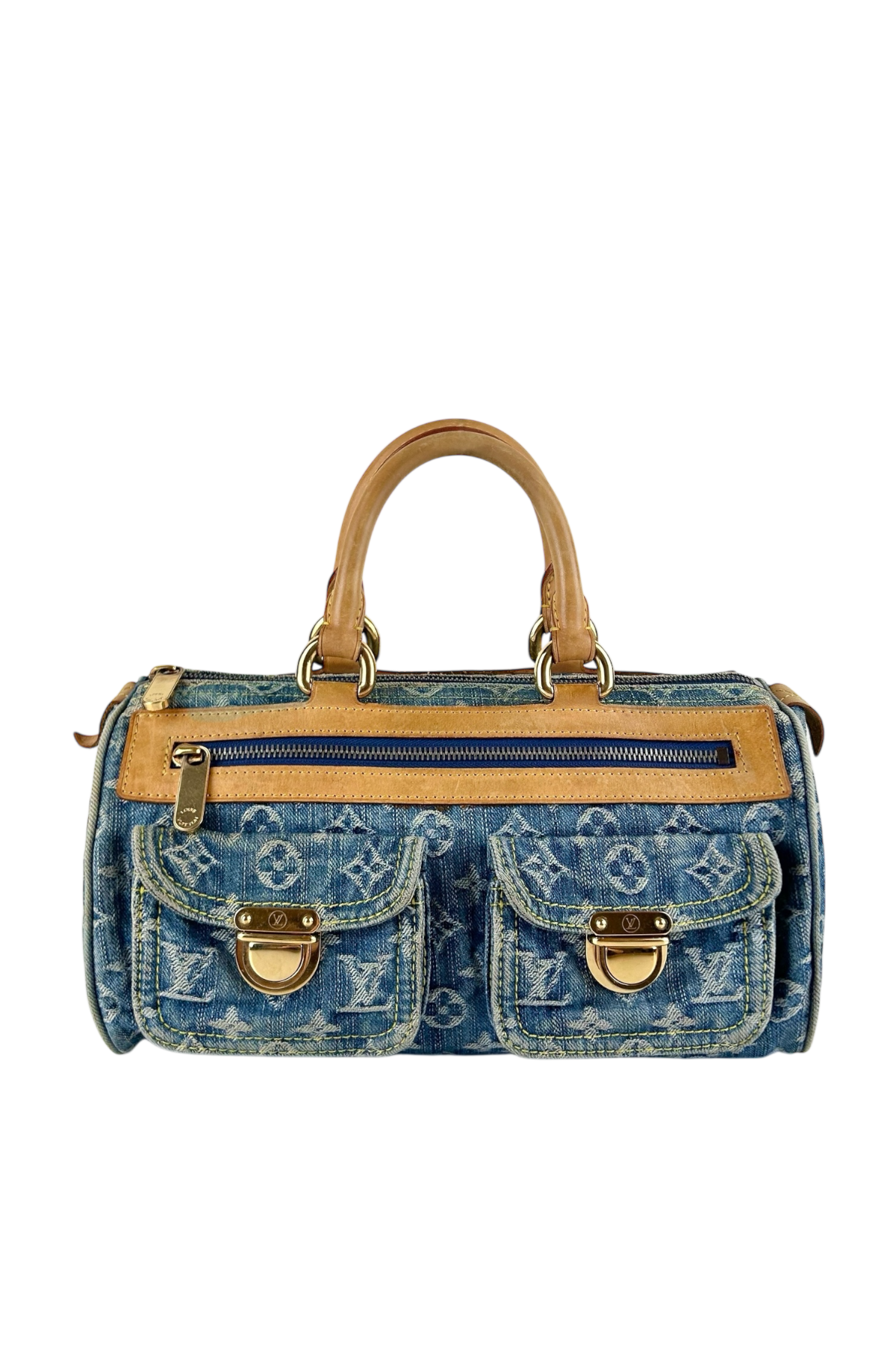 LOUIS VUITTON 2006 DENIM NEO SPEEDY 30  MONOGRAM SHOULDER BAG