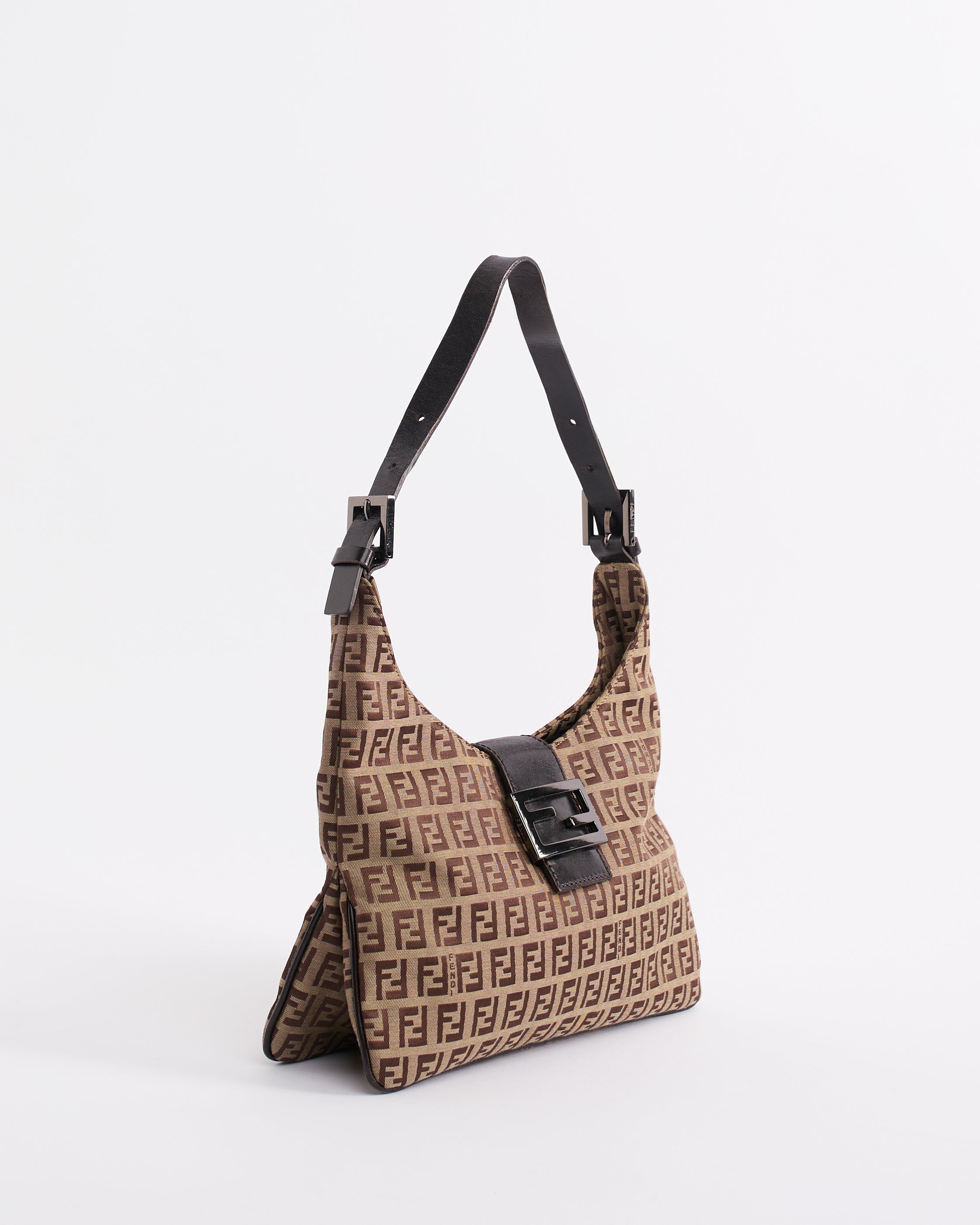FENDI 1990’S ZUCCHINO CANVAS MONOGRAM SHOULDER BAG