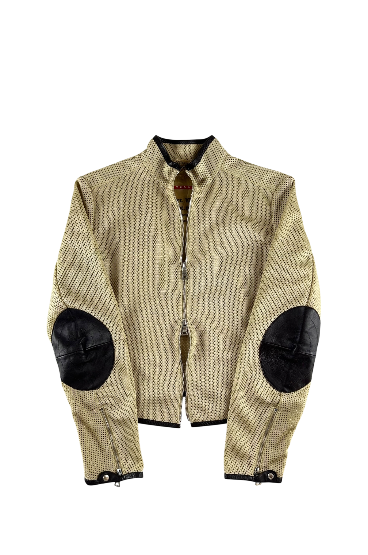 PRADA SPORT 2000'S PERFORATED BIKER JACKET [S]