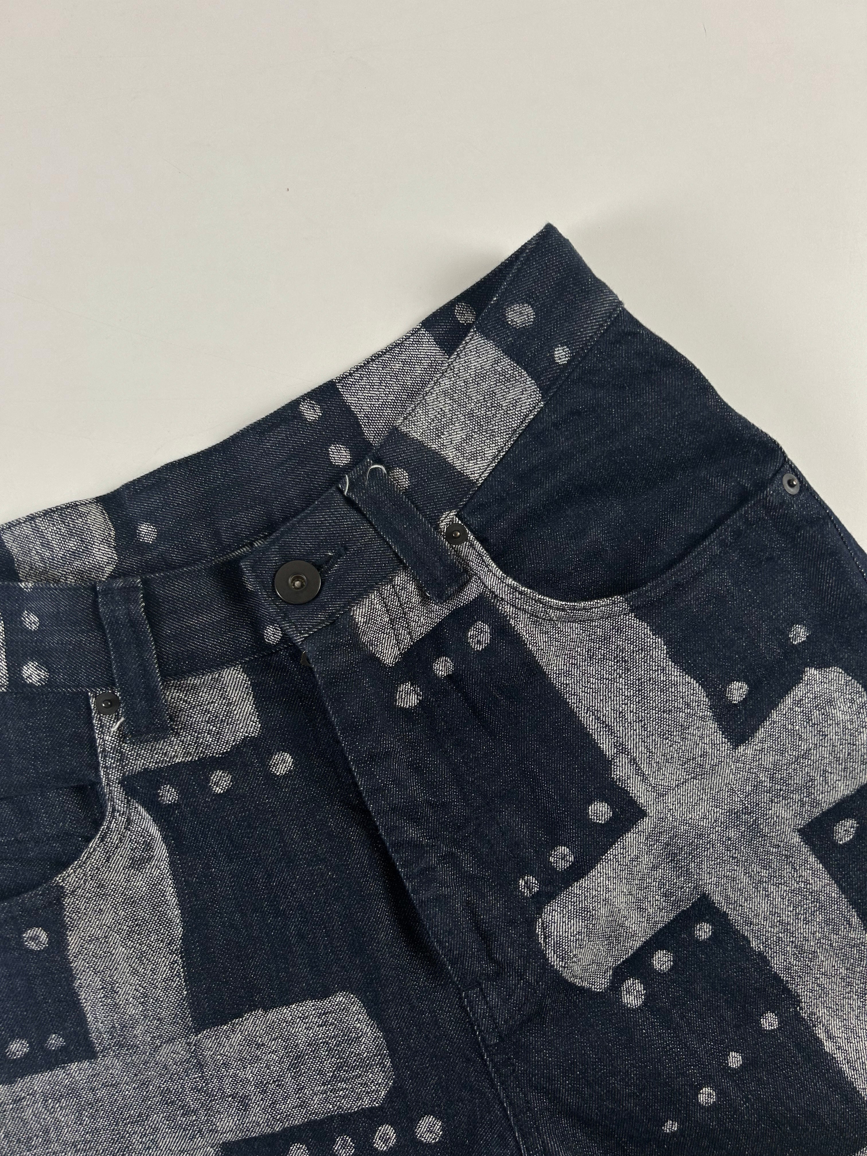 ISSEY MIYAKE HOMME PLISSE +- PRINTED GRAPHIC JEANS [M]