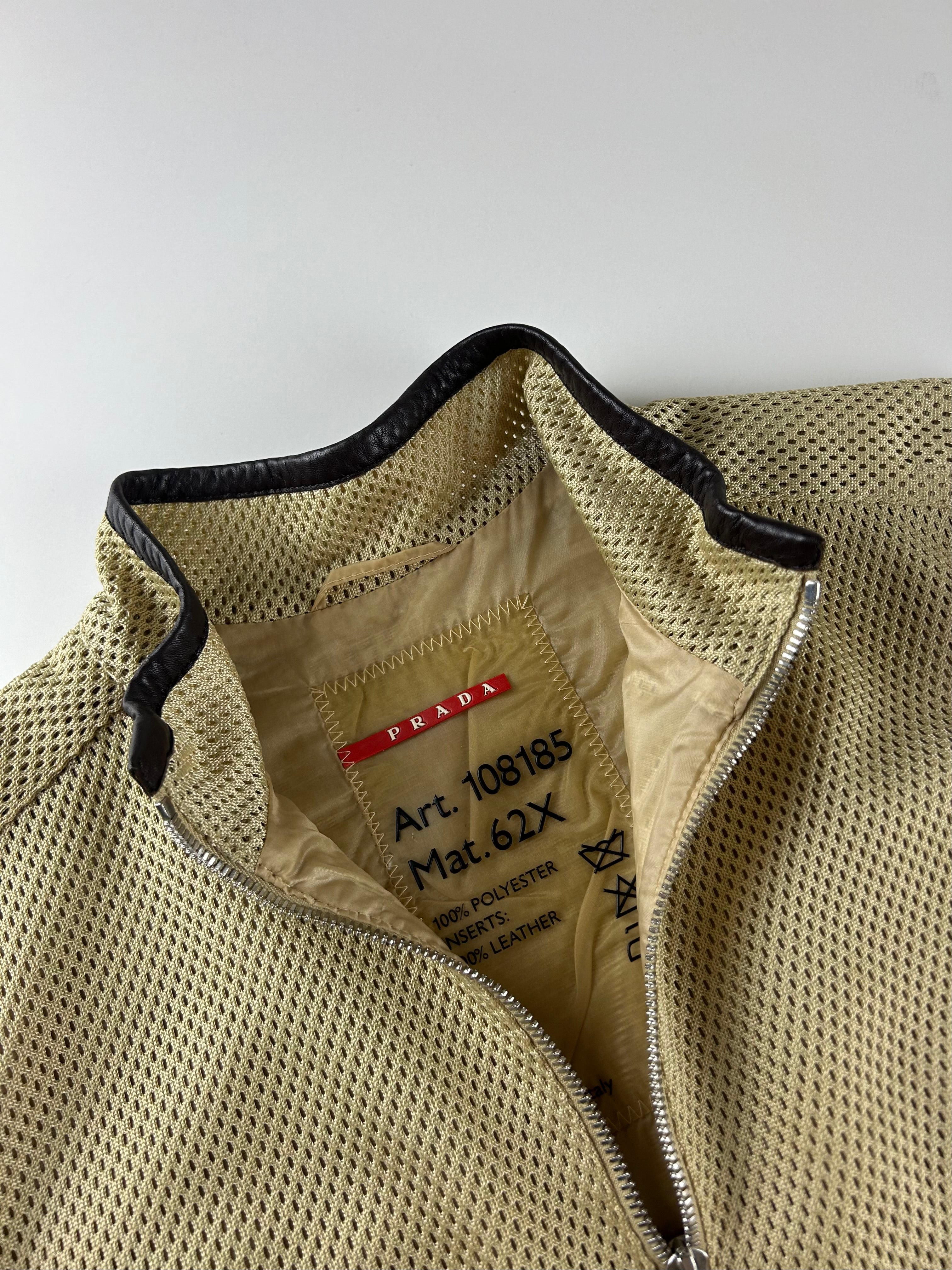 PRADA SPORT 2000'S PERFORATED BIKER JACKET [S]