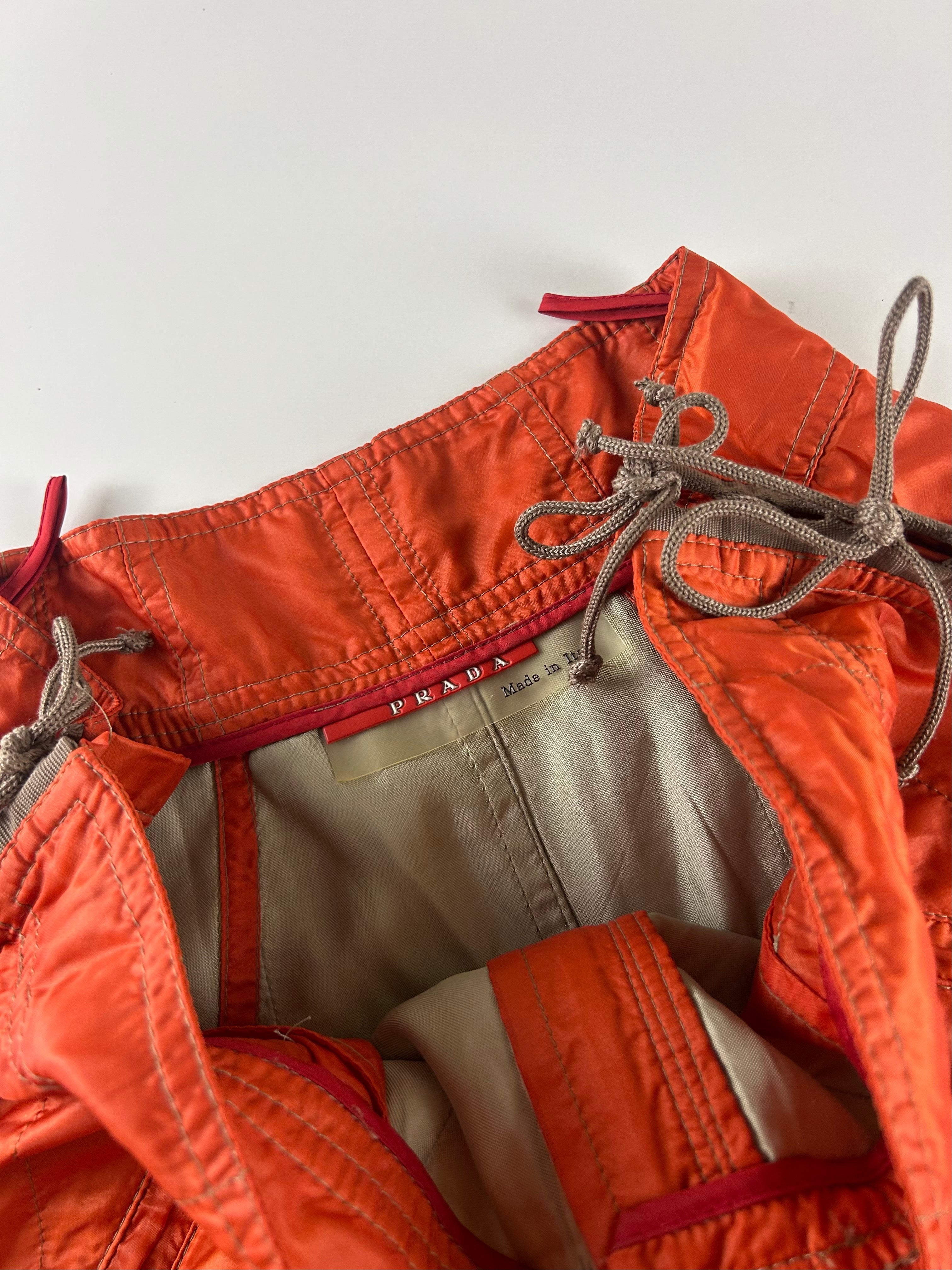 PRADA SPORT SS2000 NYLON MULTIZIP MIDID SKIRT [M]