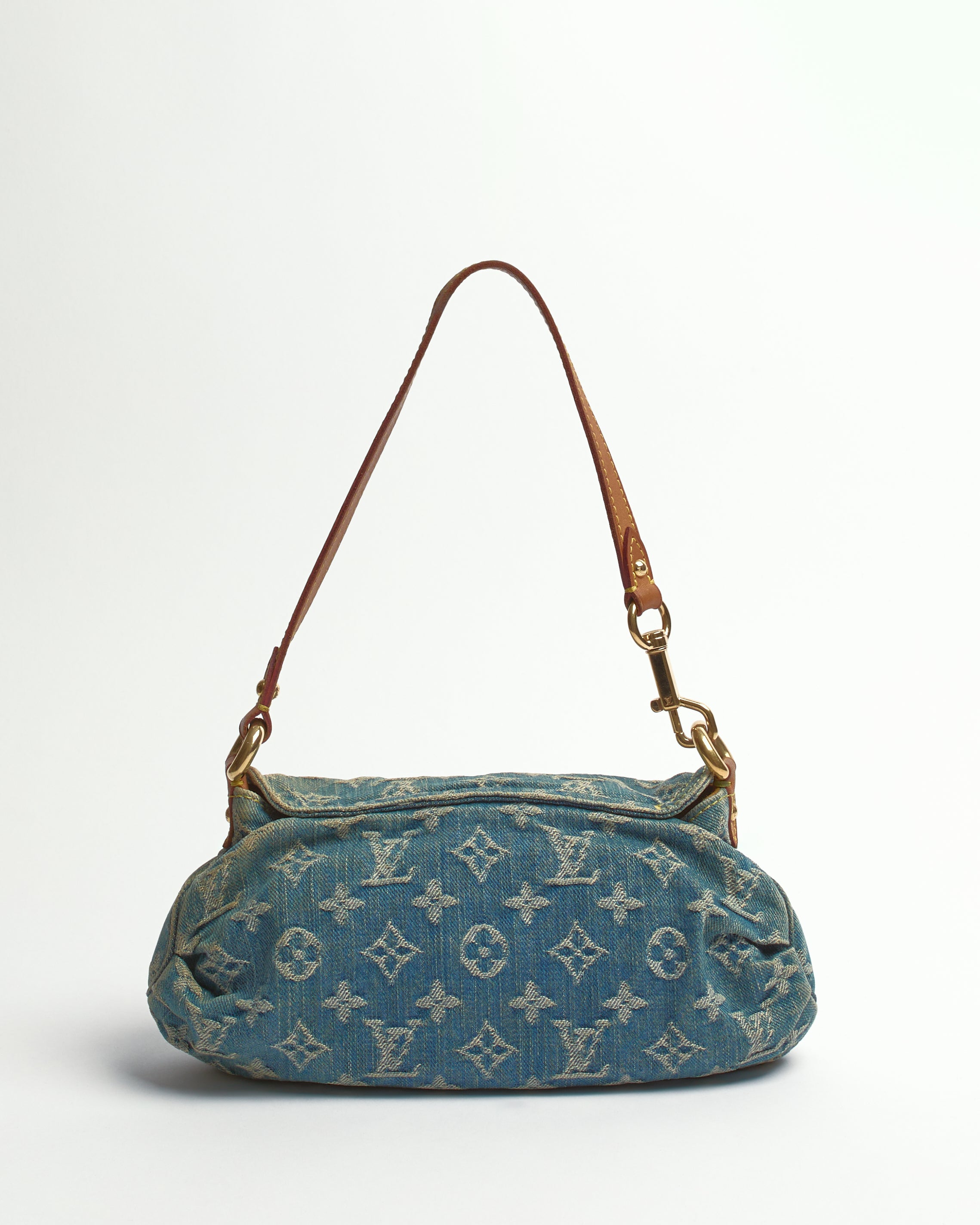 LOUIS VUITTON 2005 DENIM PLEATY SHOULDER BAG