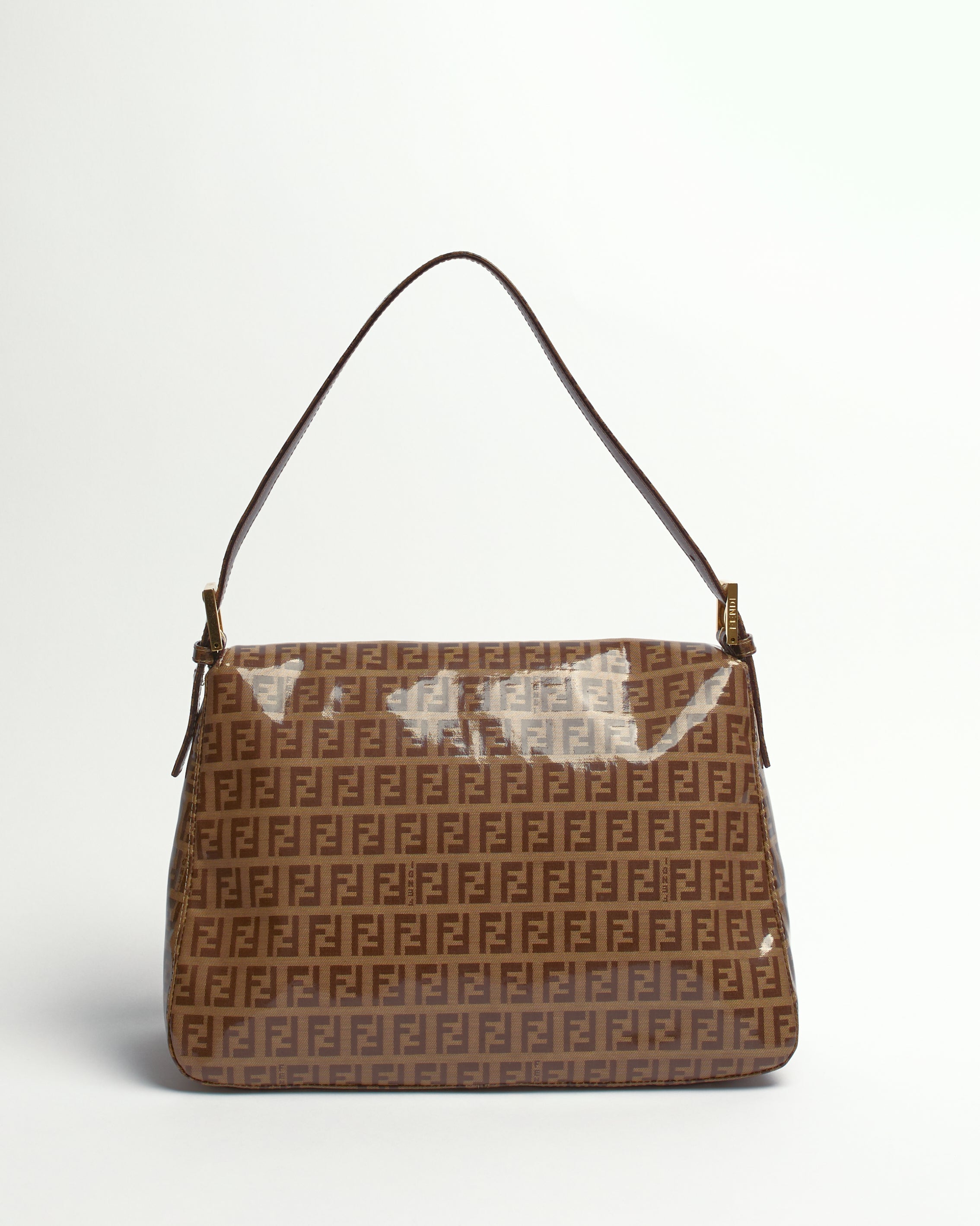 FENDI ZUCCHINO 1990'S PVC MAMMA BAGUETTE SHOULDER BAG