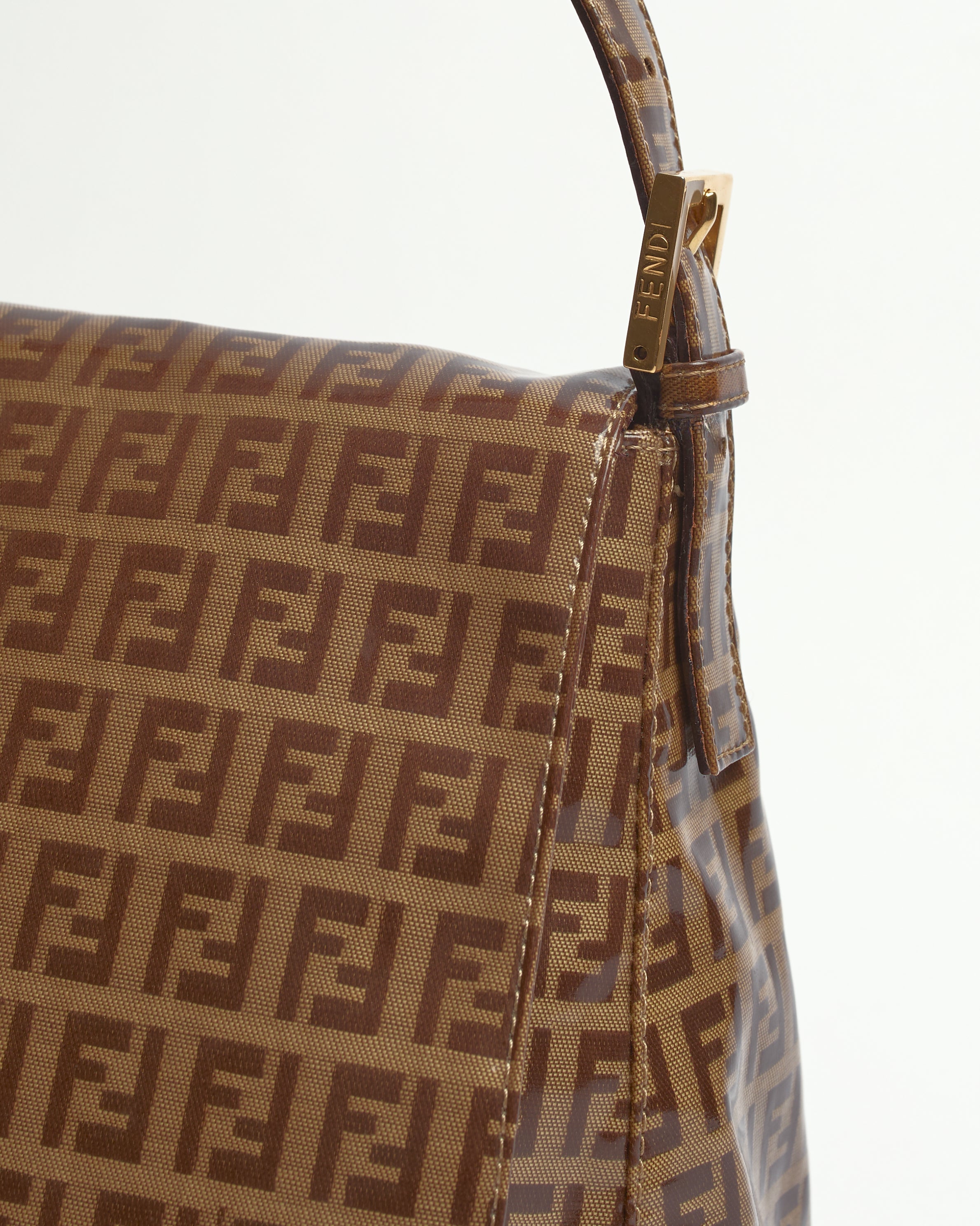 FENDI ZUCCHINO 1990'S PVC MAMMA BAGUETTE SHOULDER BAG