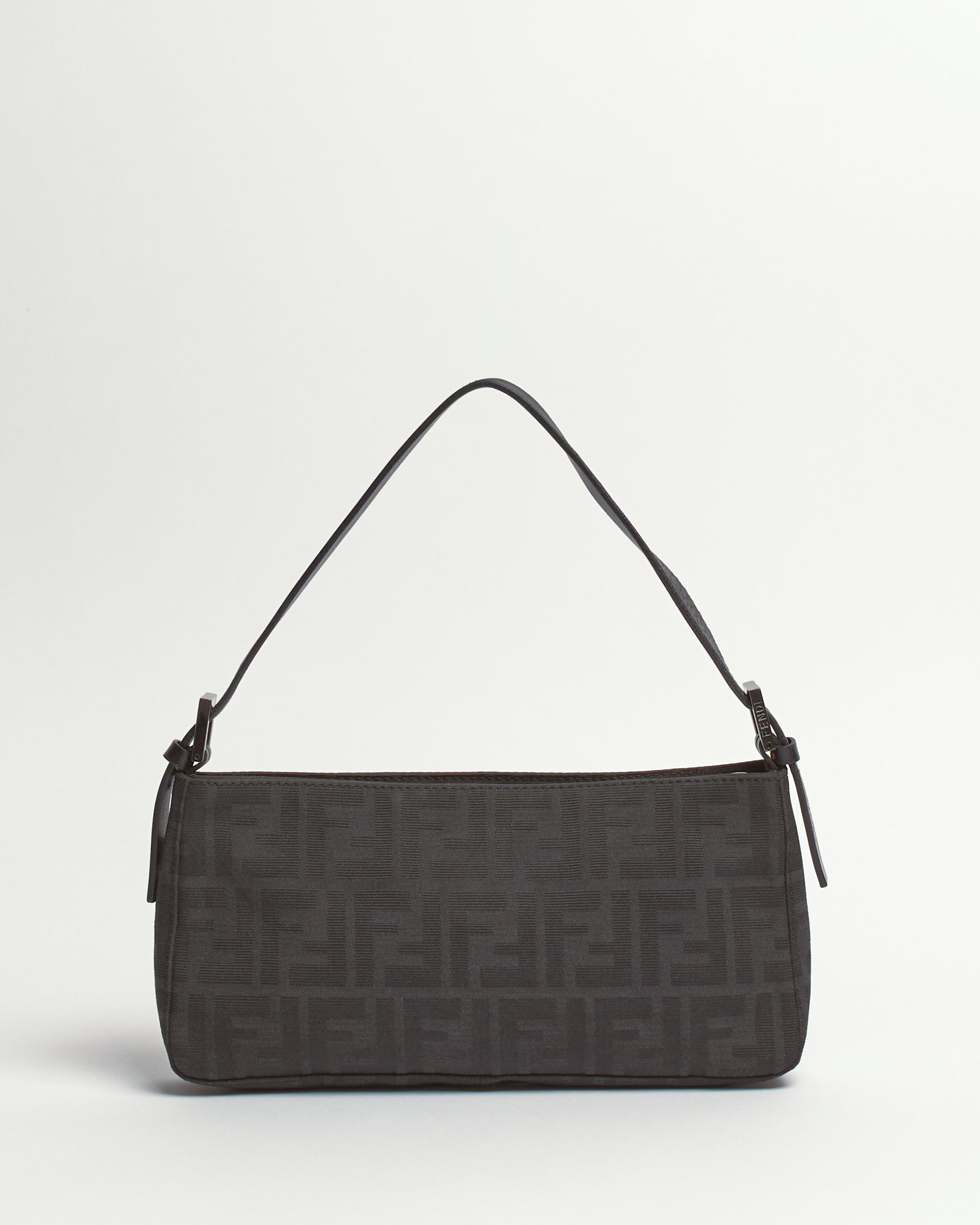 FENDI ZUCCA 1990'S BLACK BAGUETTE SHOULDER BAG