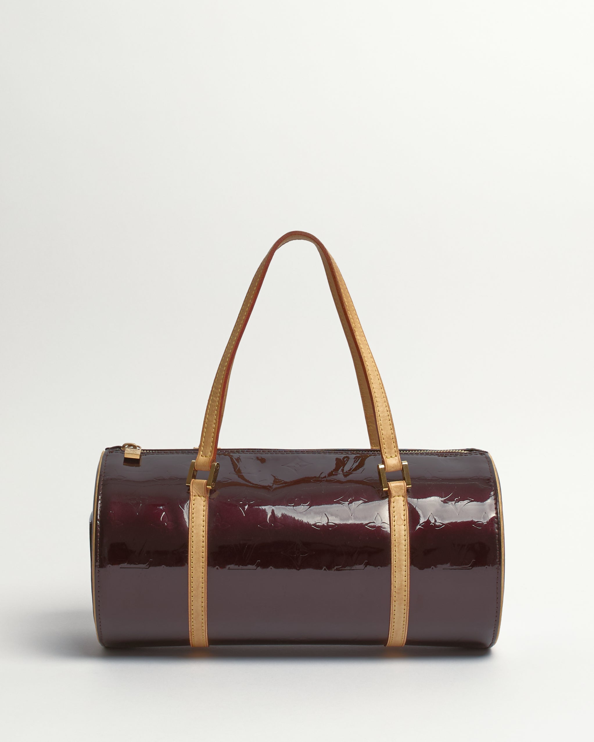 LOUIS VUITTON VERNIS AMARANTE PAPILLON 30 BARREL BAG