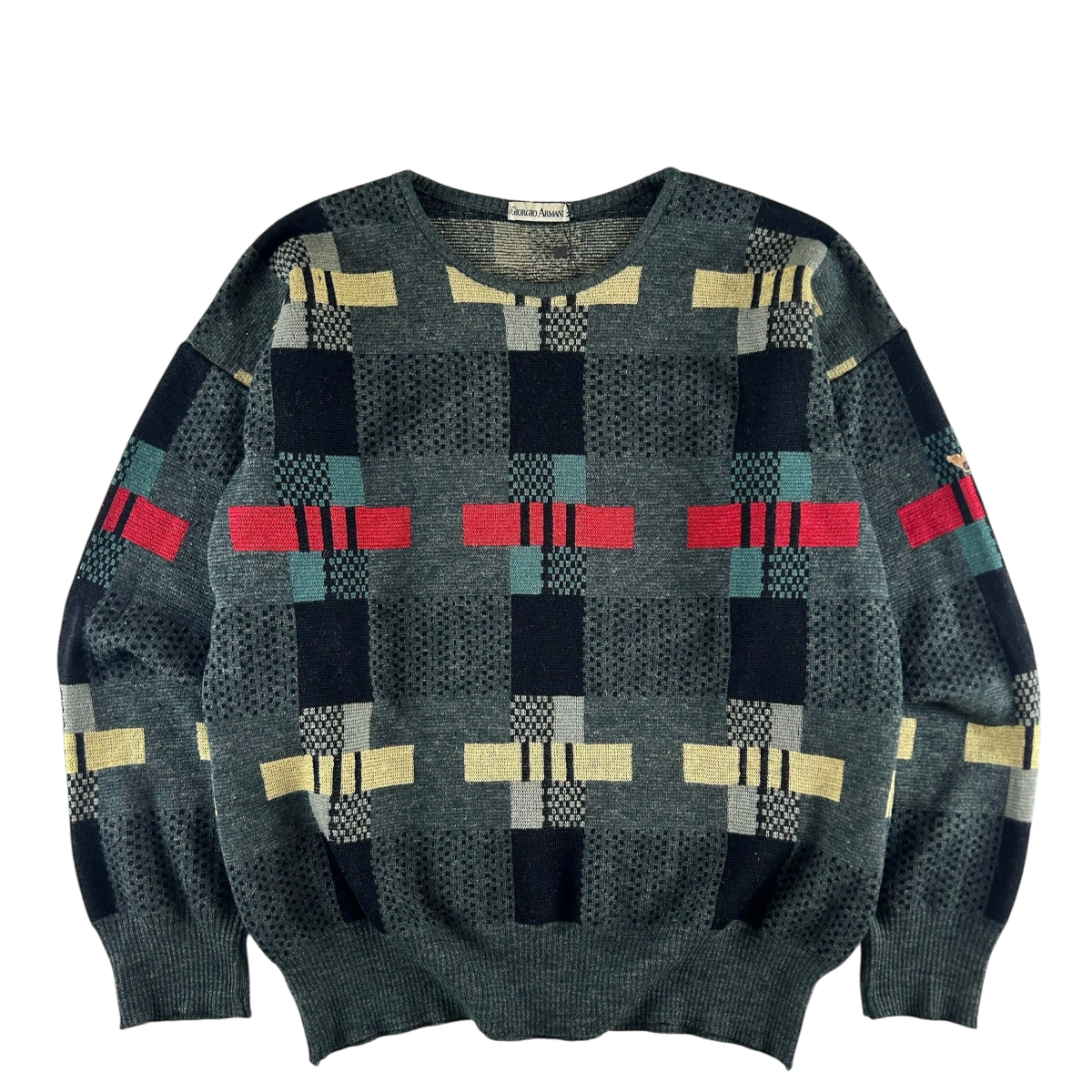 GIORGIO ARMANI 1980'S PRINTED KNITTED SWEATER [M]