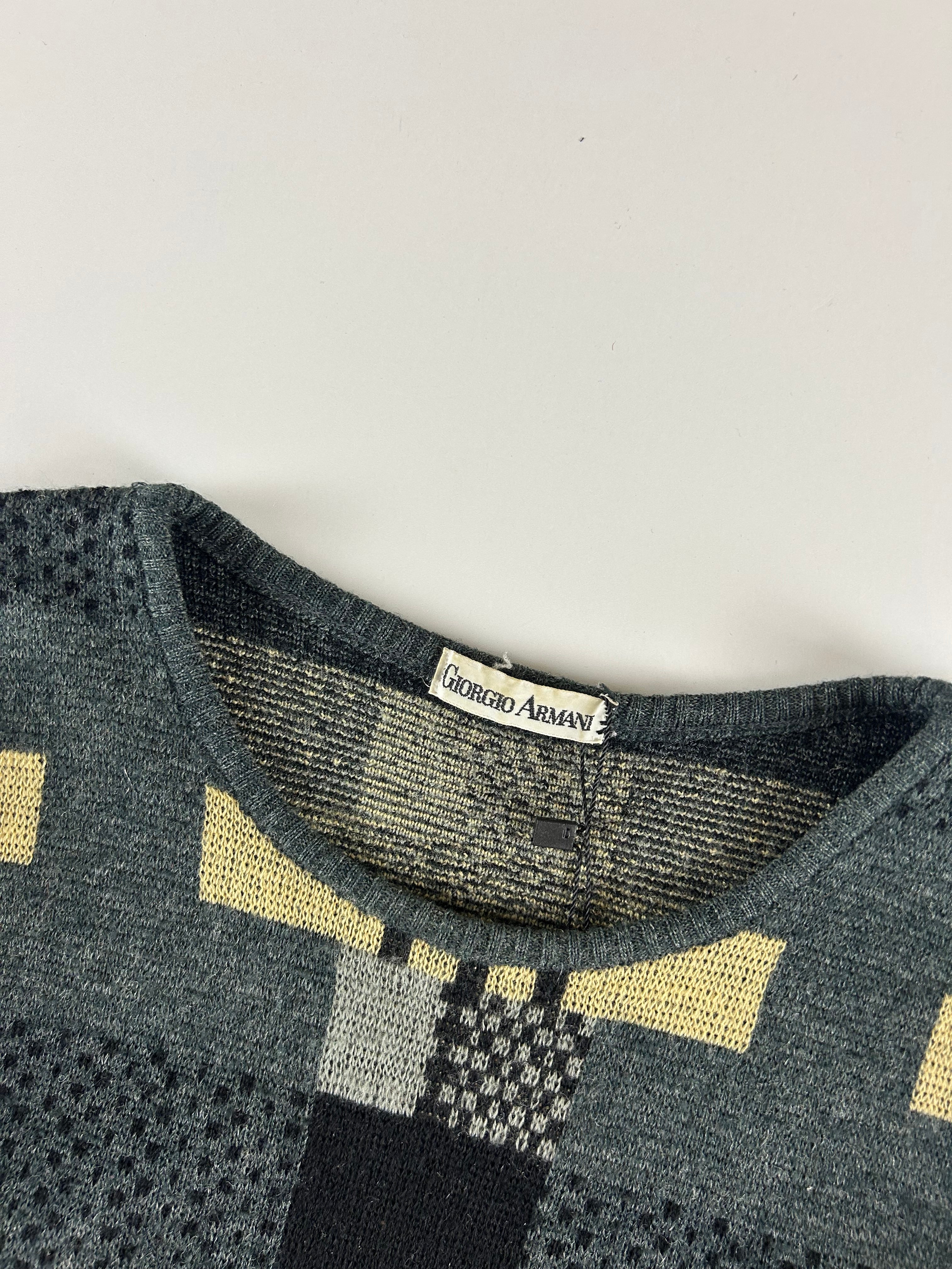 GIORGIO ARMANI 1980'S PRINTED KNITTED SWEATER [M]