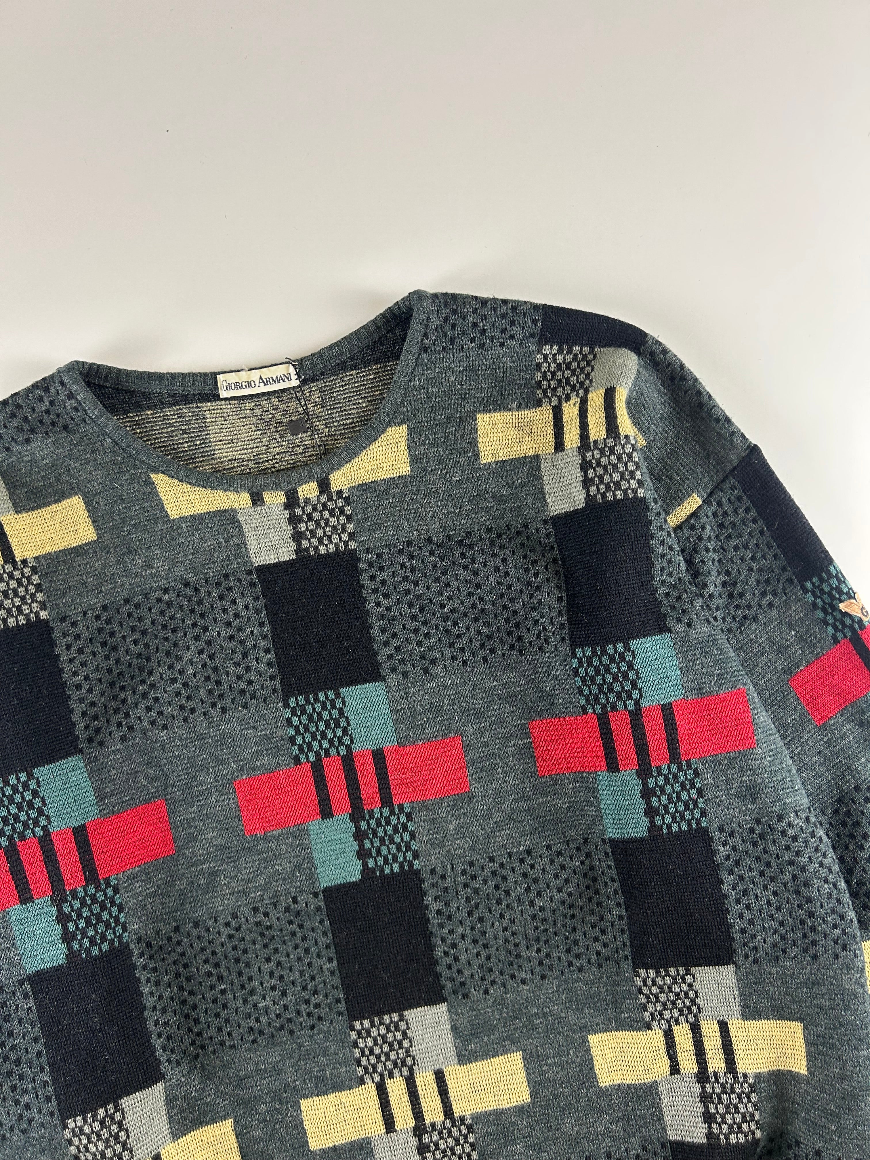 GIORGIO ARMANI 1980'S PRINTED KNITTED SWEATER [M]