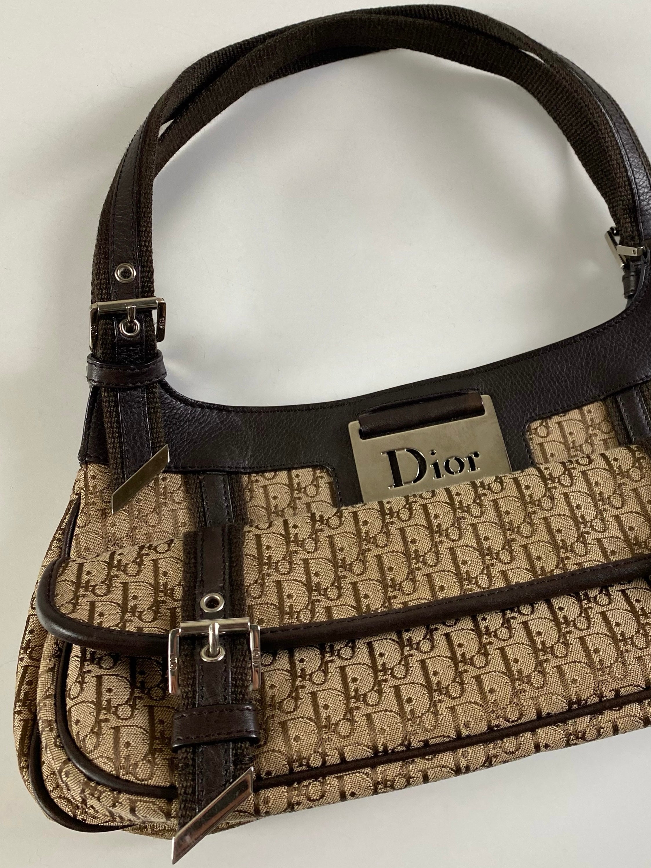 CHRISTIAN DIOR 2000S COLUMBUS MONOGRAM POCKET CANVAS SHOULDER BAG