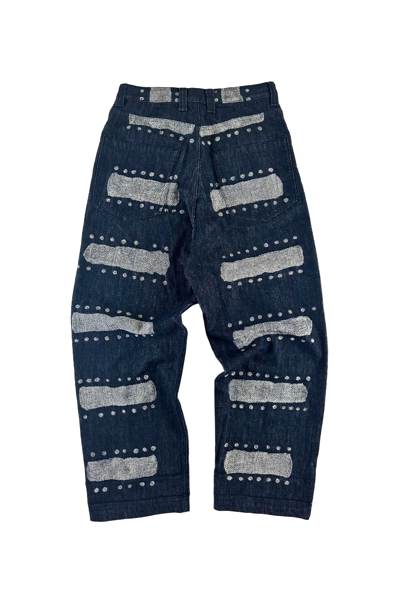 ISSEY MIYAKE HOMME PLISSE +- PRINTED GRAPHIC JEANS [M]