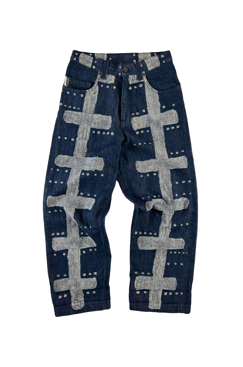 ISSEY MIYAKE HOMME PLISSE +- PRINTED GRAPHIC JEANS [M]