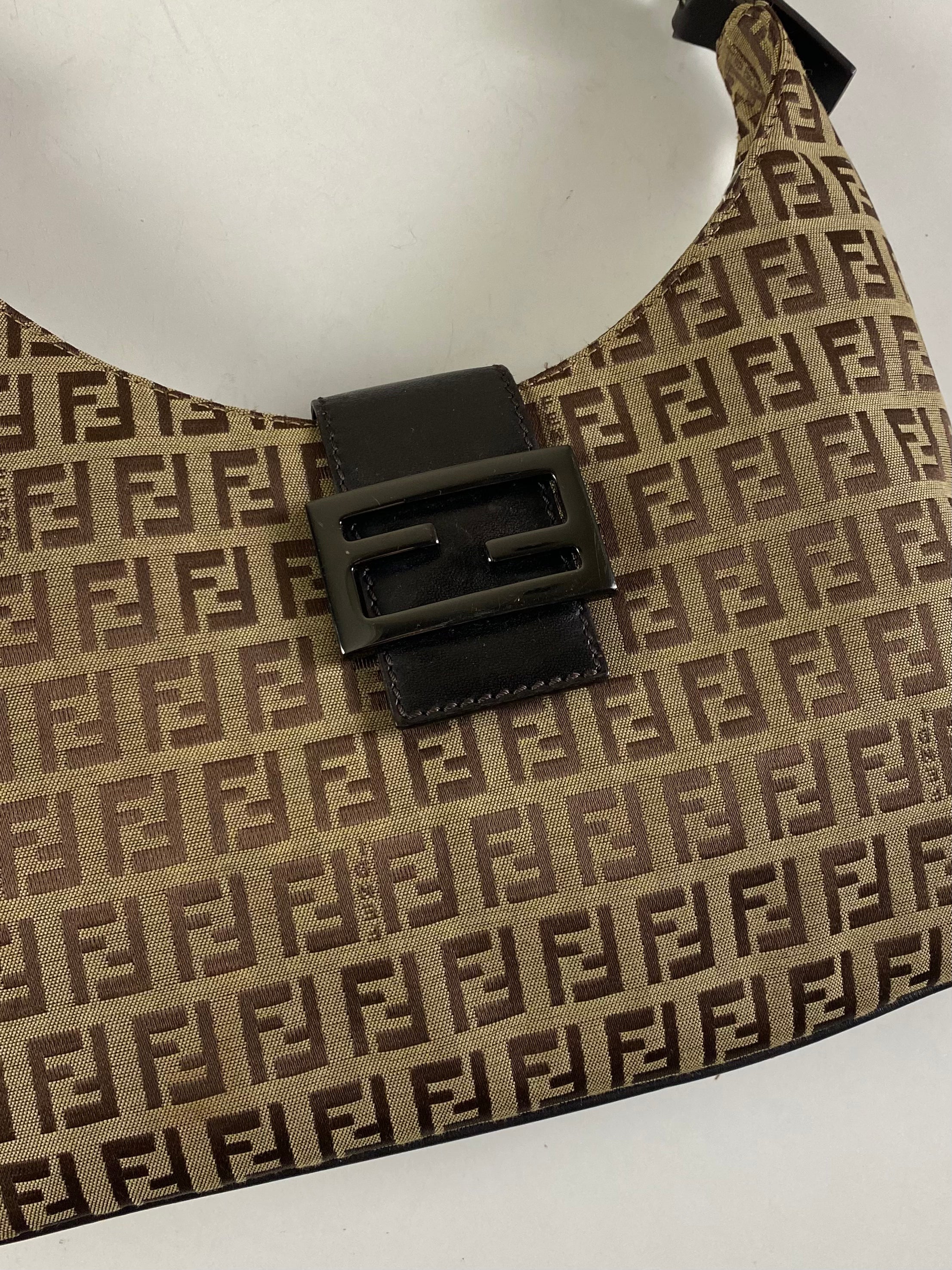 FENDI 1990S ZUCCHINO CANVAS MONOGRAM SHOULDER BAG