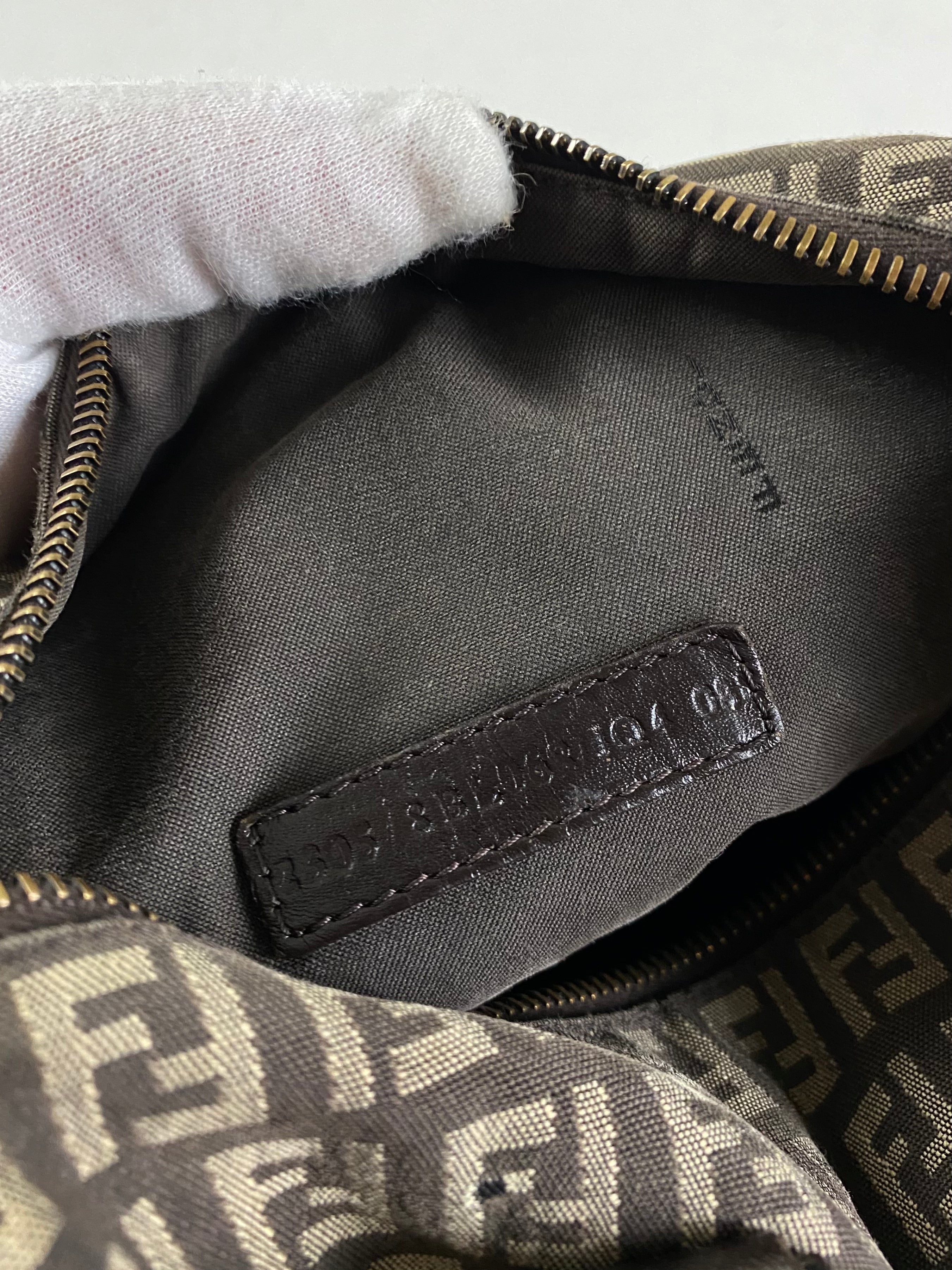 FENDI 1990S ZUCCHINO CANVAS BOSTON HAND BAG