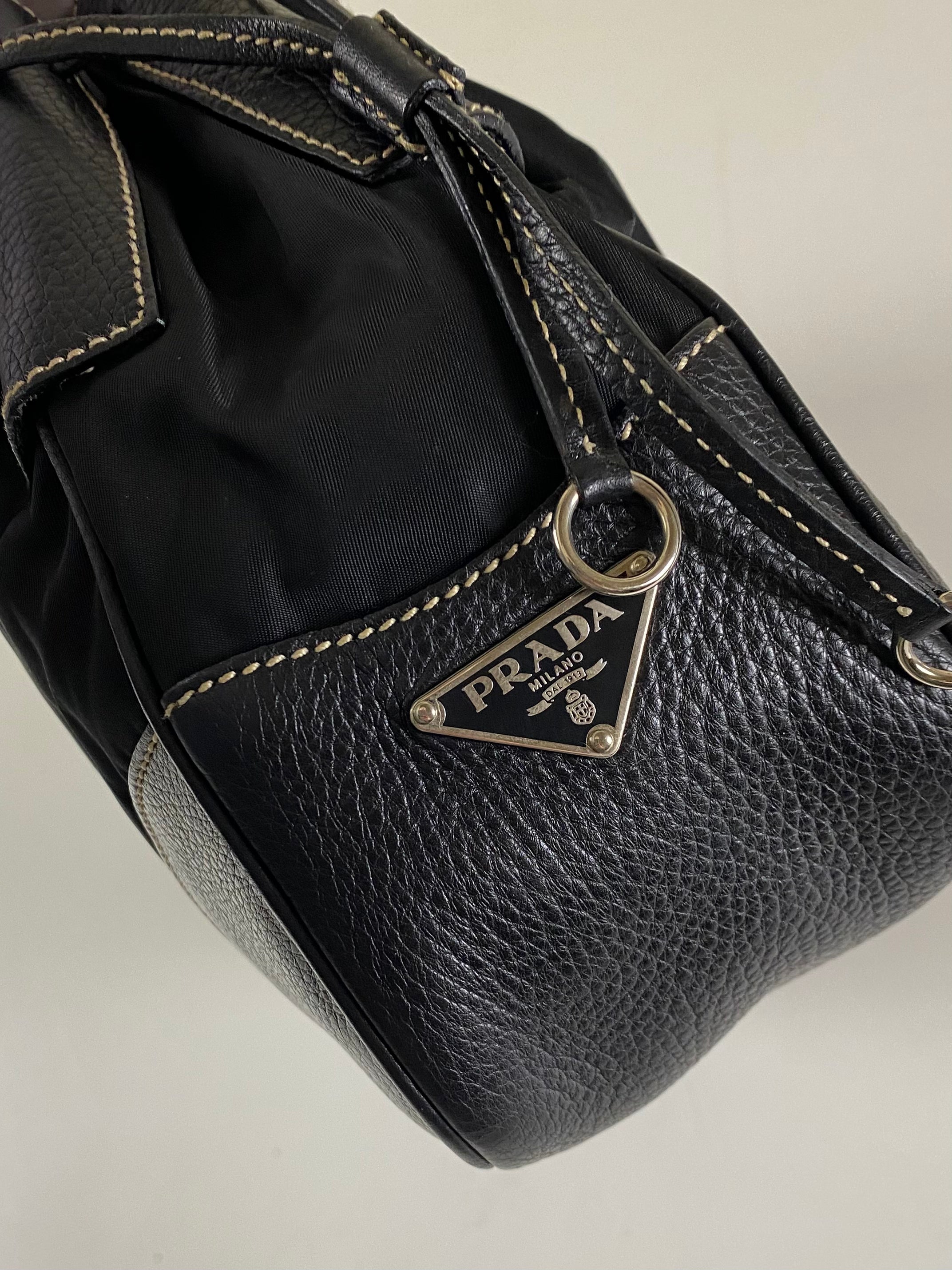 PRADA MILANO 2000S TESSUTO NYLON HOBO BUCKLE SHOULDER BAG