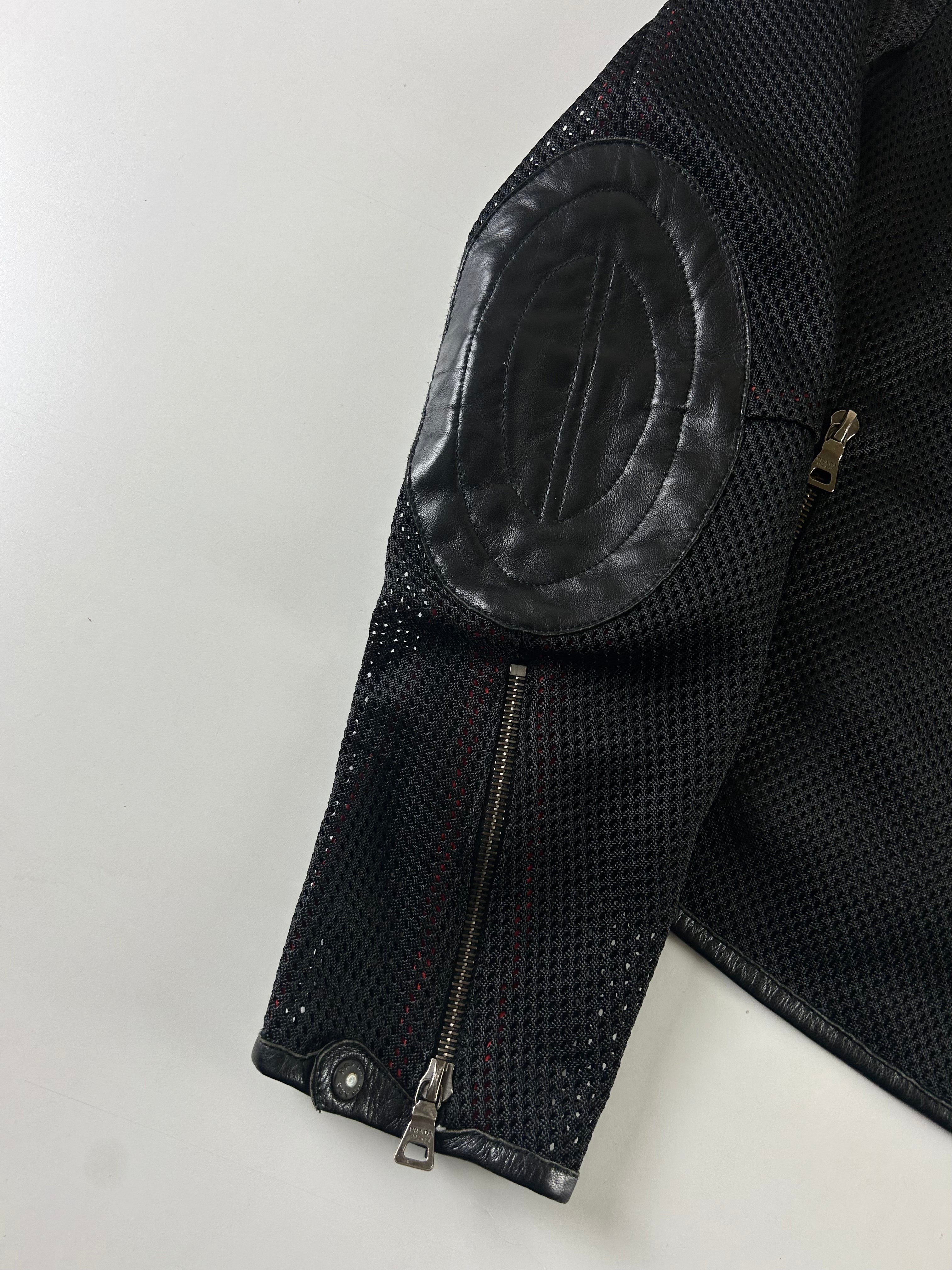 PRADA SPORT 2000'S PERFORATED BIKER JACKET [S]