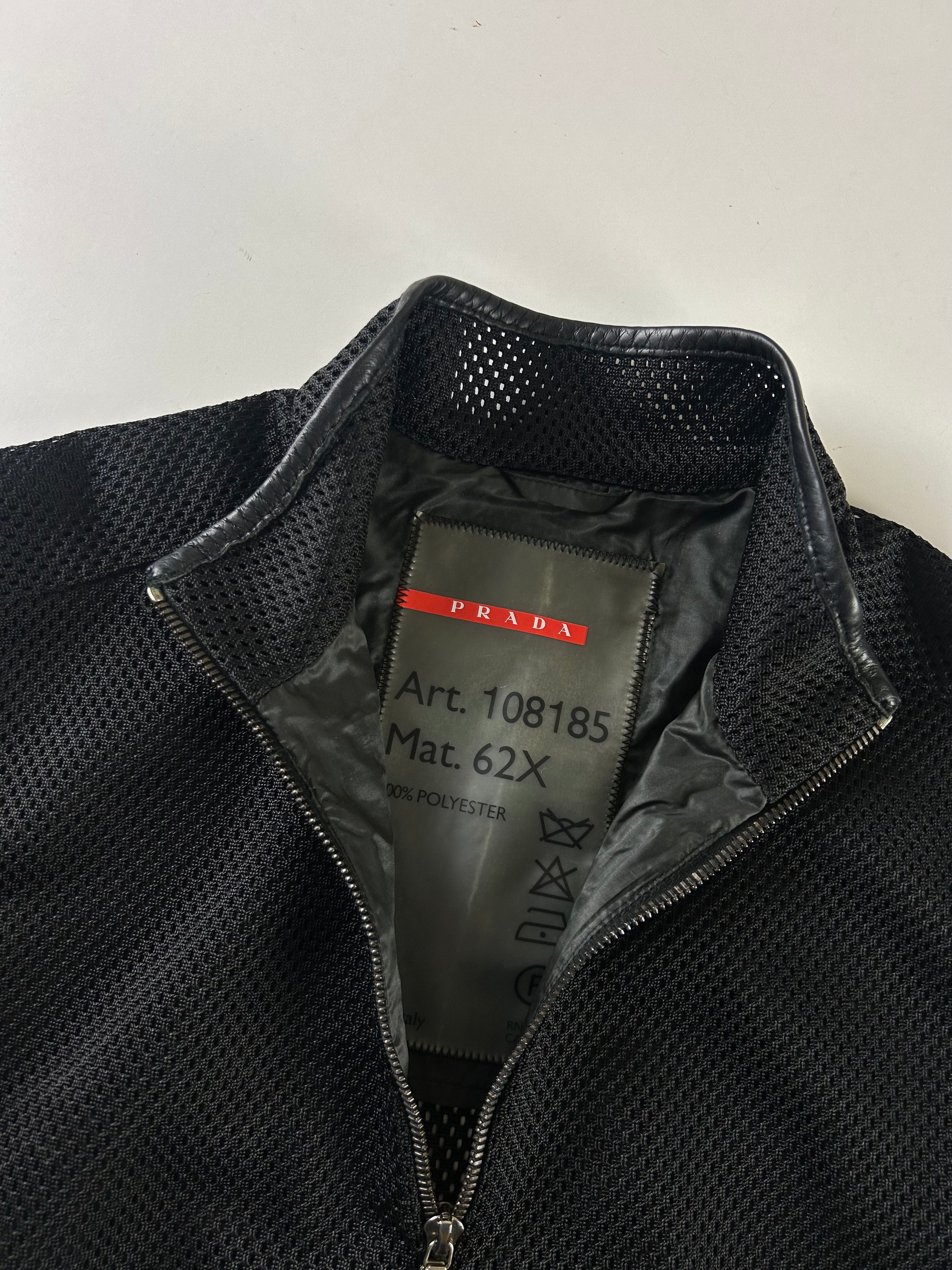 PRADA SPORT 2000'S PERFORATED BIKER JACKET [S]