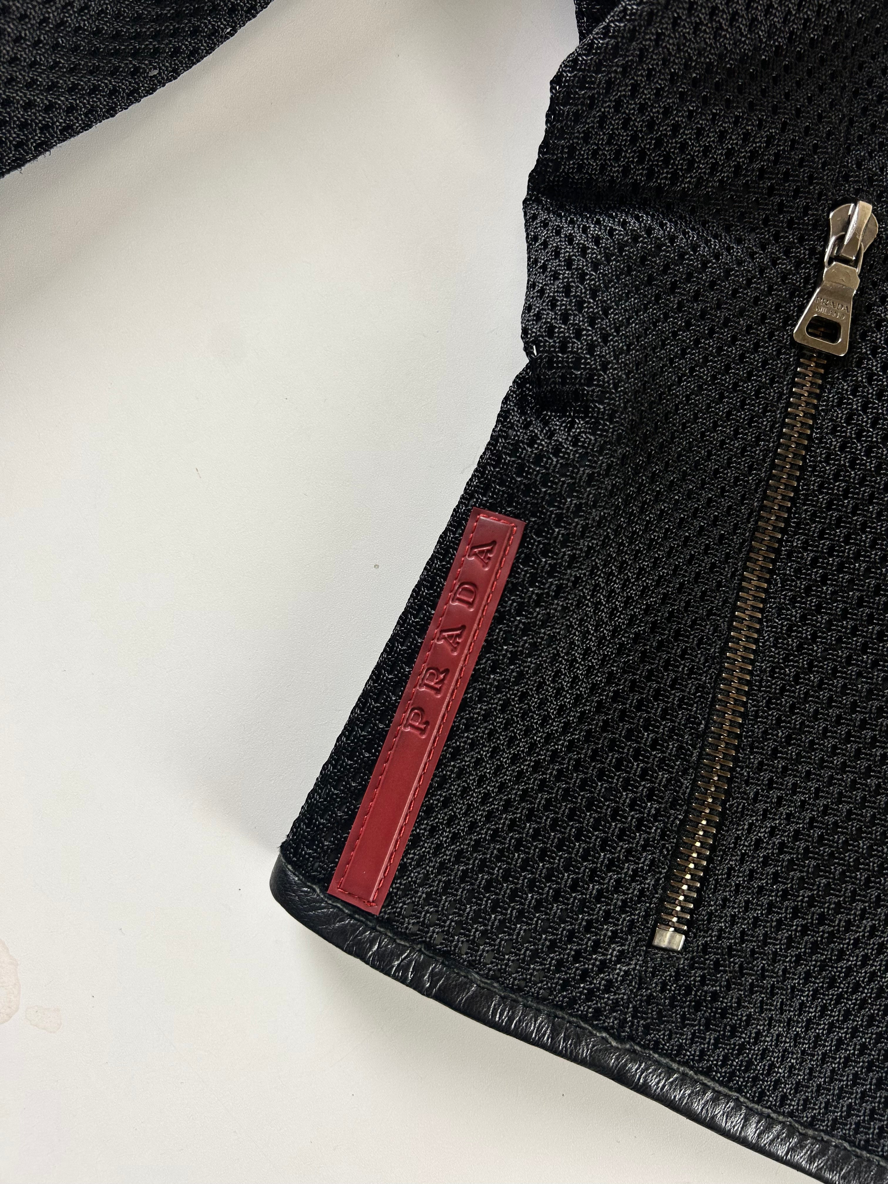 PRADA SPORT 2000'S PERFORATED BIKER JACKET [S]