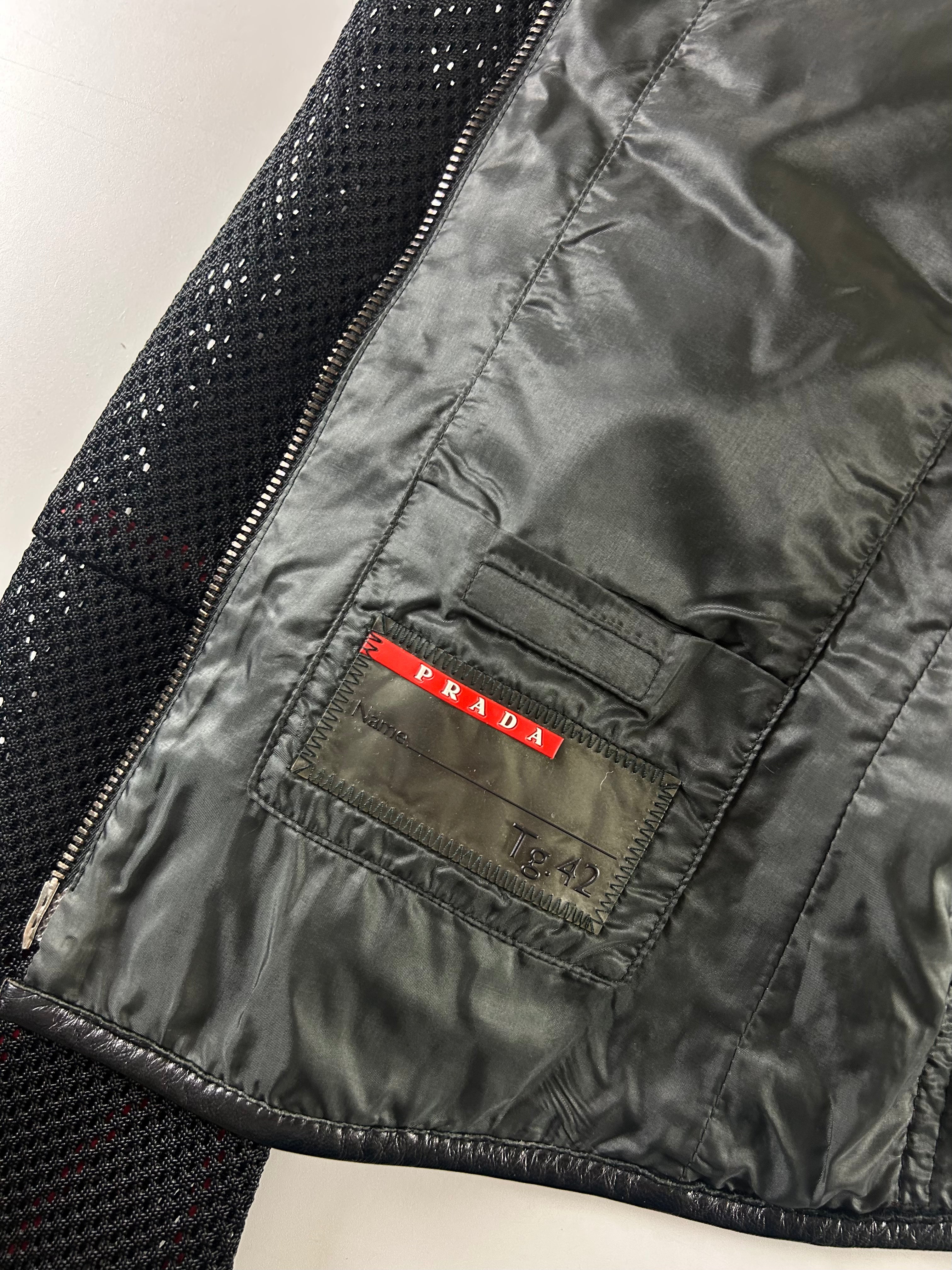 PRADA SPORT 2000'S PERFORATED BIKER JACKET [S]