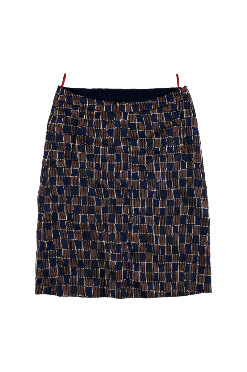 PRADA LINEA ROSSA TORTOISE SHELL PADDED SKIRT [40]