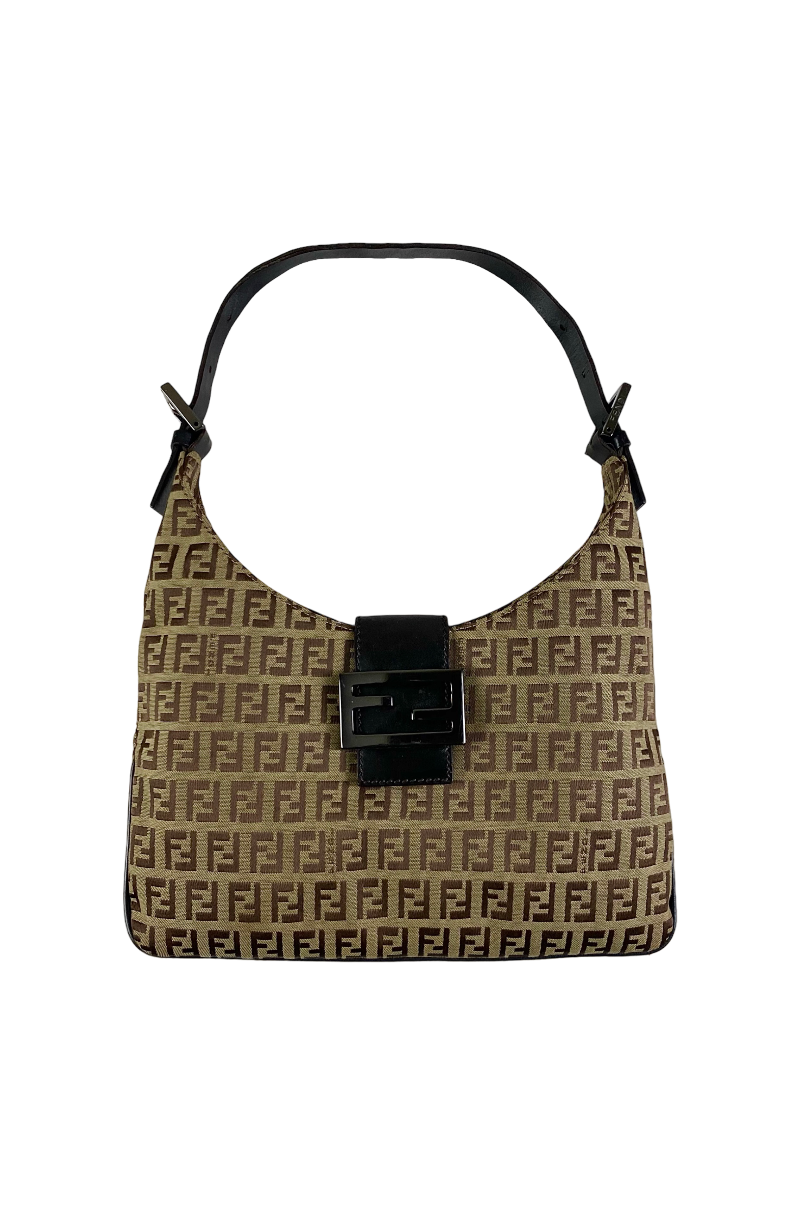 FENDI 1990S ZUCCHINO CANVAS MONOGRAM SHOULDER BAG